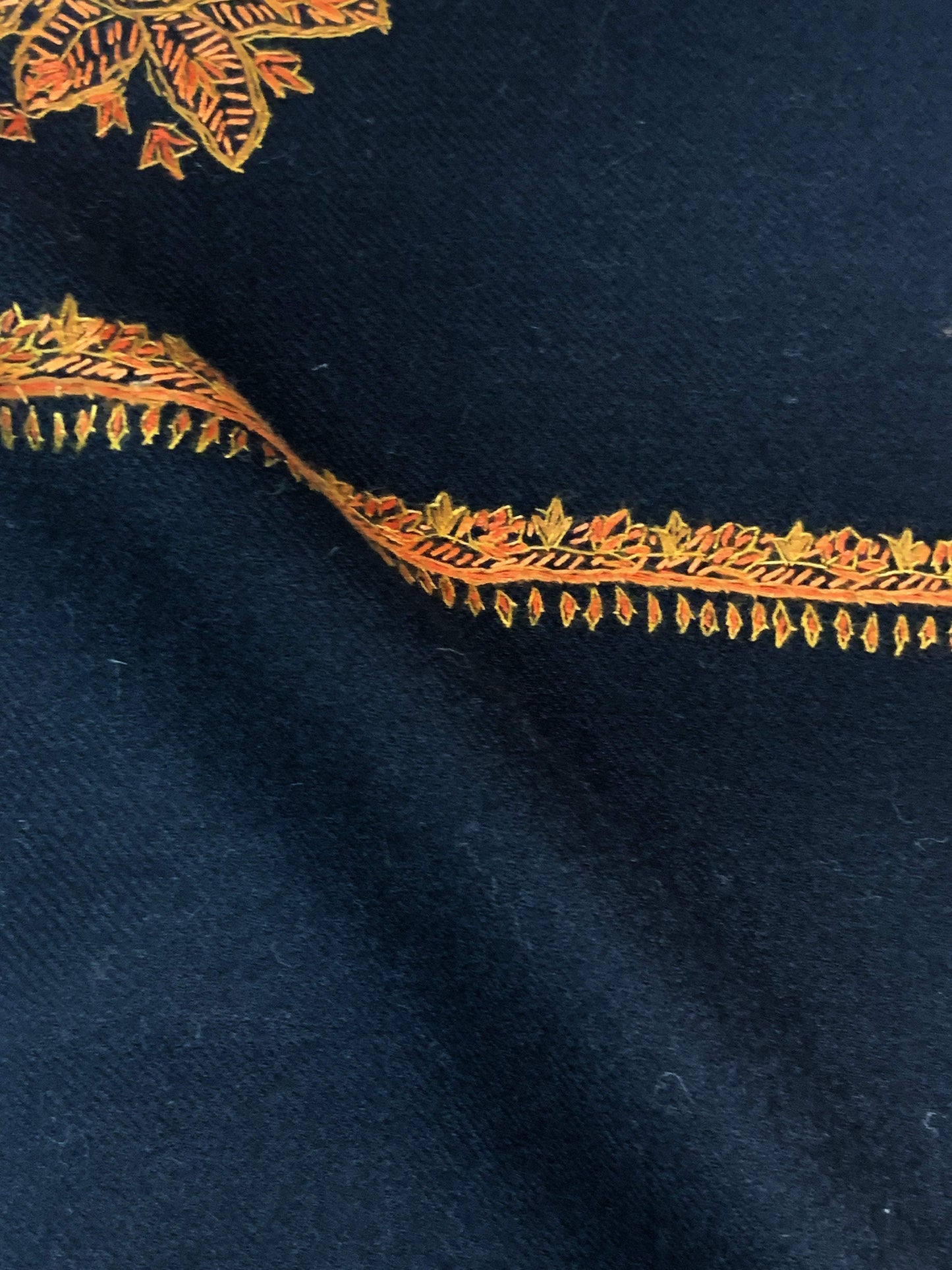 Pashtush Store Shawl Pashtush Mens Embroidery Shawl, Gents Thick Wool Shawls, 100% Handmade Embroidery, Black