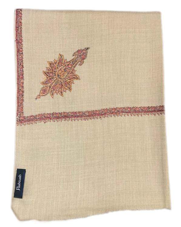 Pashtush Store Shawl Pashtush Mens Embroidery Shawl, Thick Wool Shawls, 100% Handmade Embroidery, Woolmark, Sahara