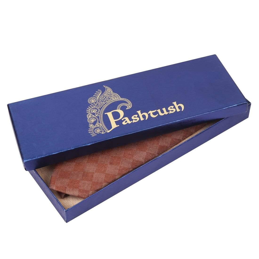 Pashtush India Tie Pashtush Mens Extra Fine Pashmina Wool Tie, Premium Necktie for Gentlemen - coffee colour