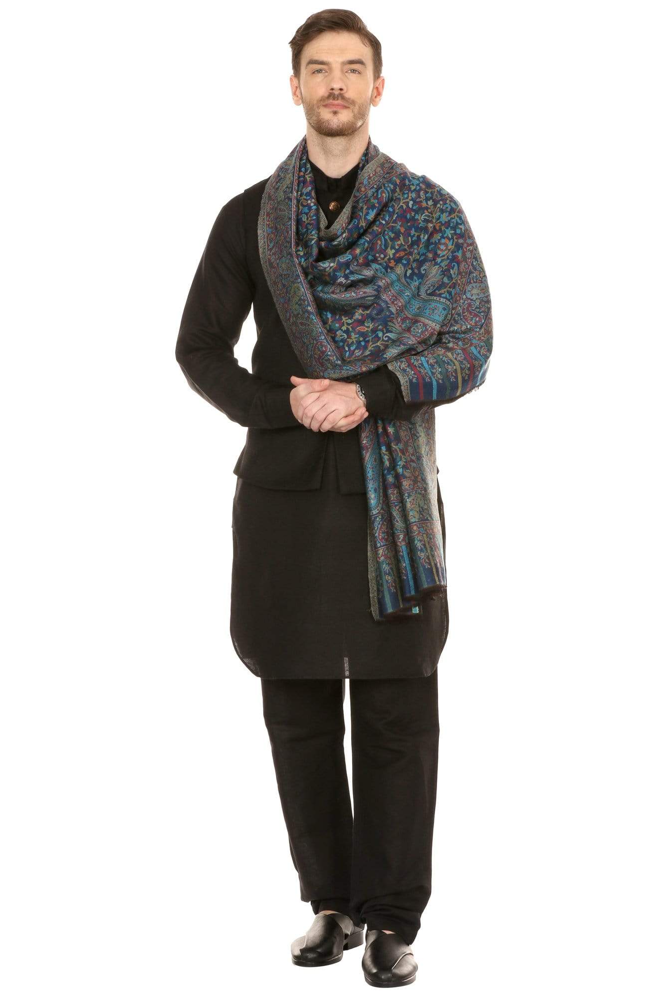Pashtush India 70x200 Pashtush Mens fine Soft Ethnic Stole