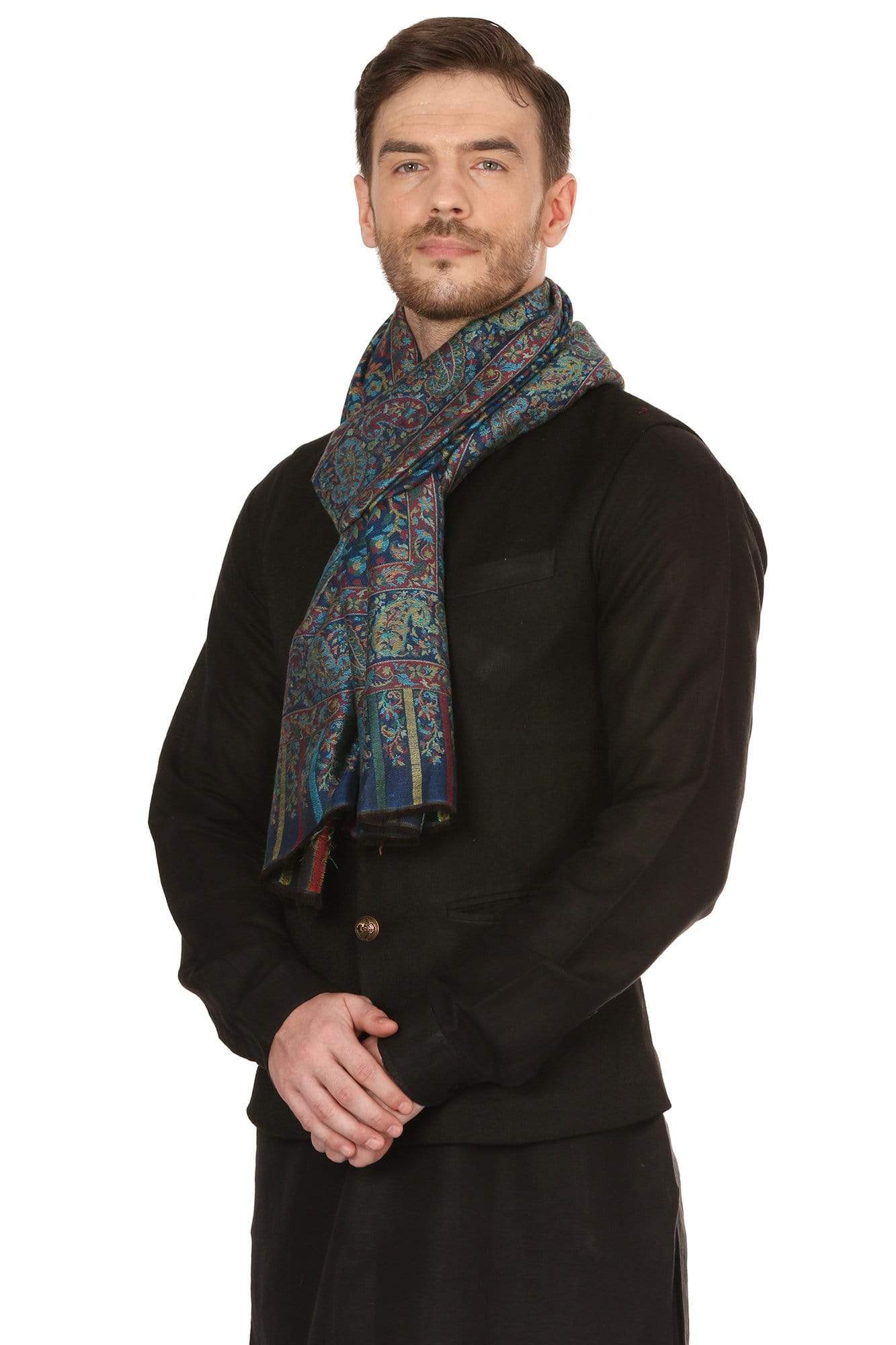 Pashtush India 70x200 Pashtush Mens fine Soft Ethnic Stole