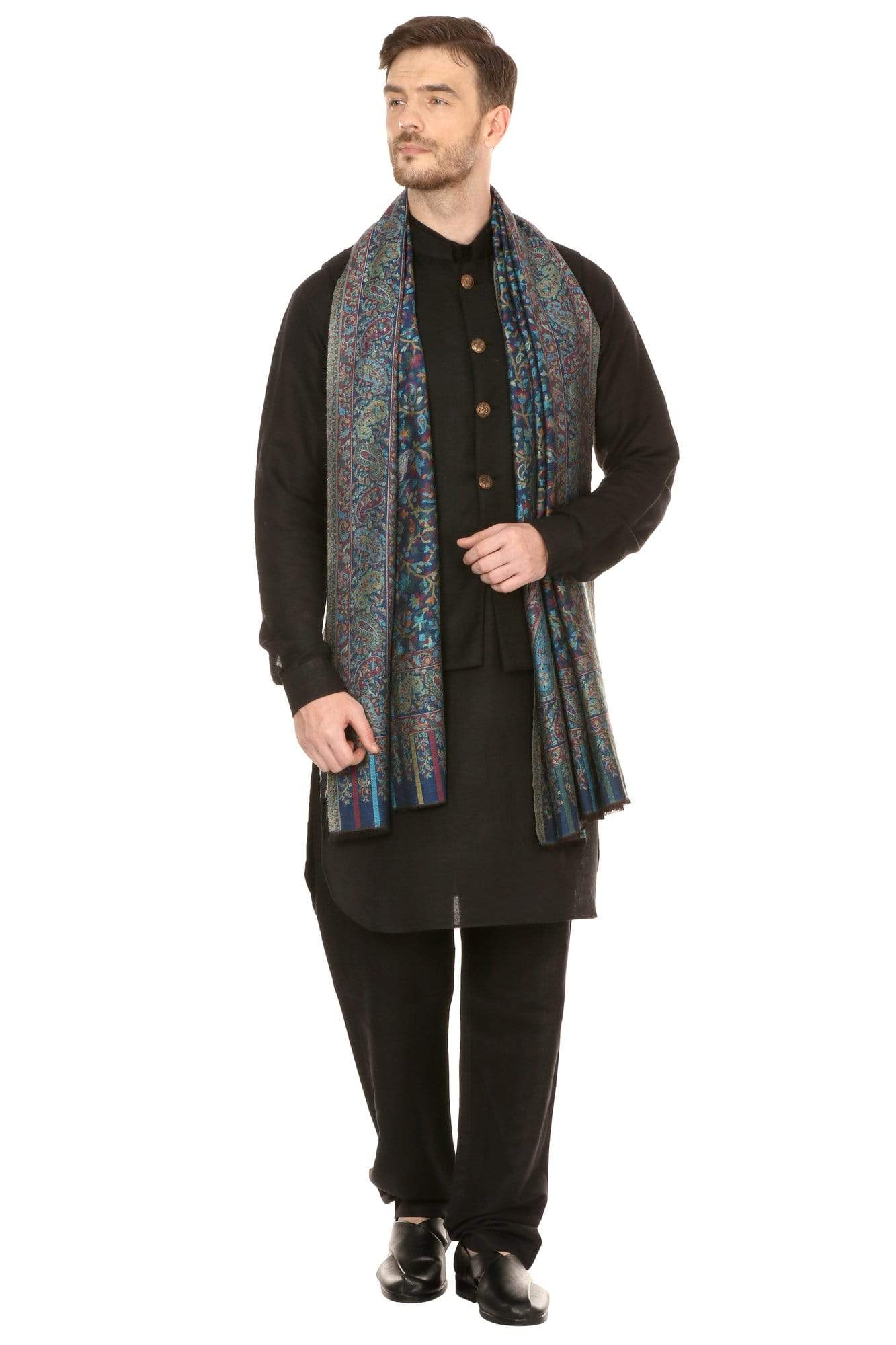 Pashtush India 70x200 Pashtush Mens fine Soft Ethnic Stole