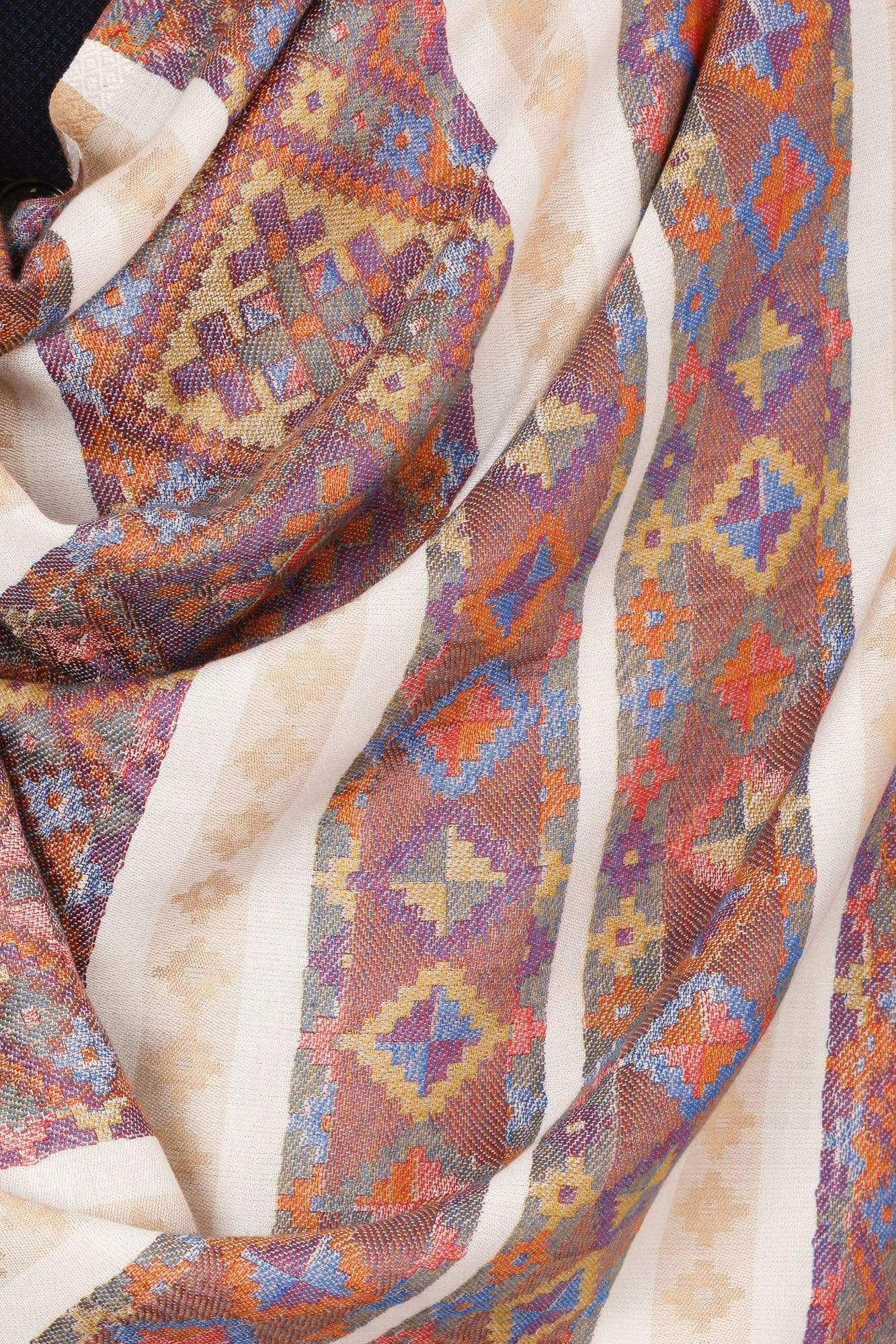 Pashtush India Stole Pashtush Mens fine Soft Ethnic Stole - Beige