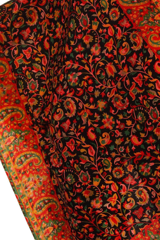 Pashtush India Shawl Pashtush Mens fine Soft Ethnic Stole Black
