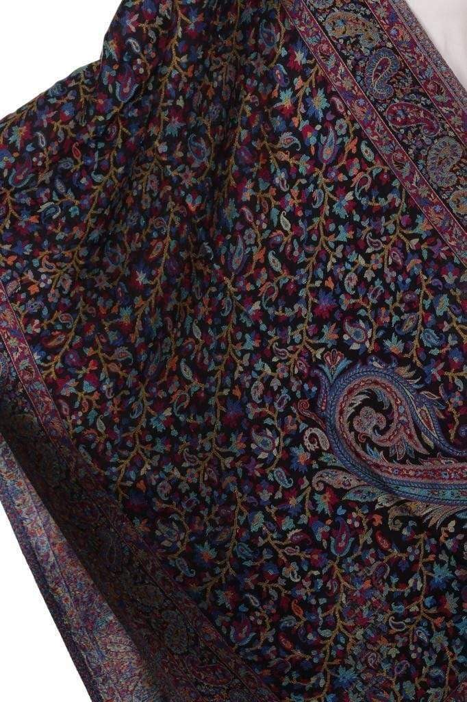 Pashtush India 70x200 Pashtush Mens fine Soft Ethnic Stole Black