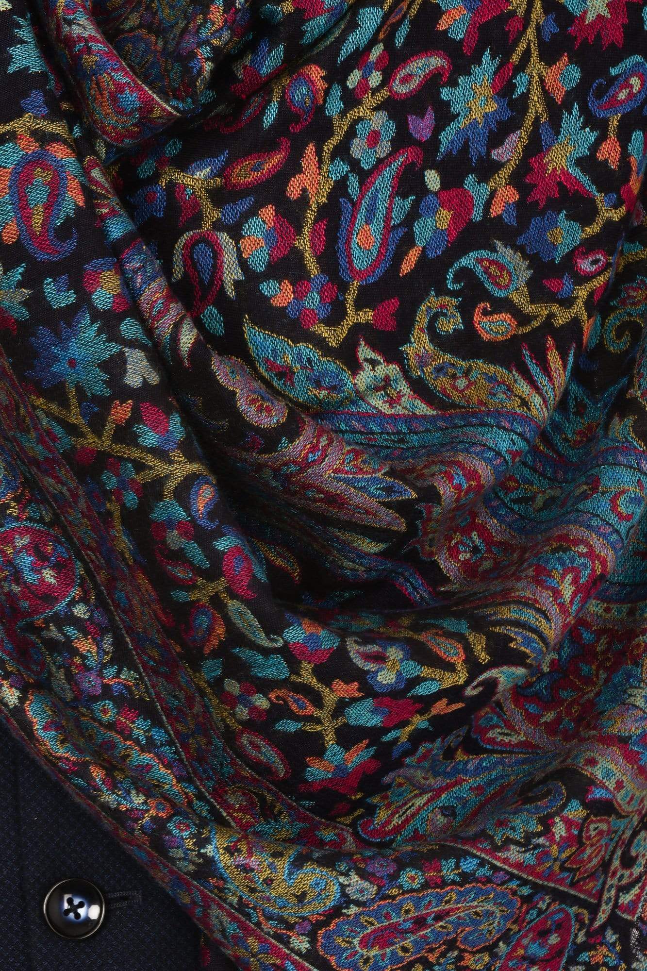 Pashtush India 70x200 Pashtush Mens fine Soft Ethnic Stole Black