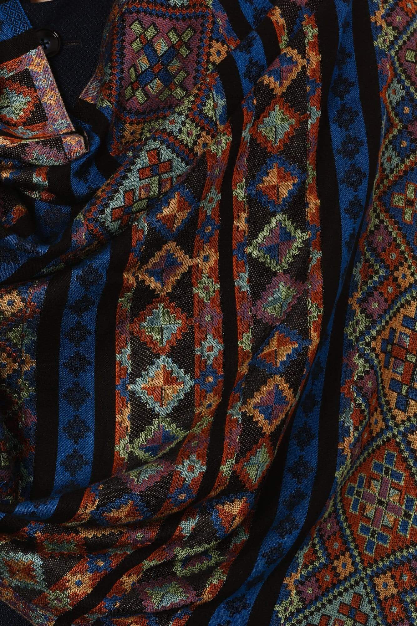 Pashtush India Stole Pashtush Mens fine Soft Ethnic Stole - Blue
