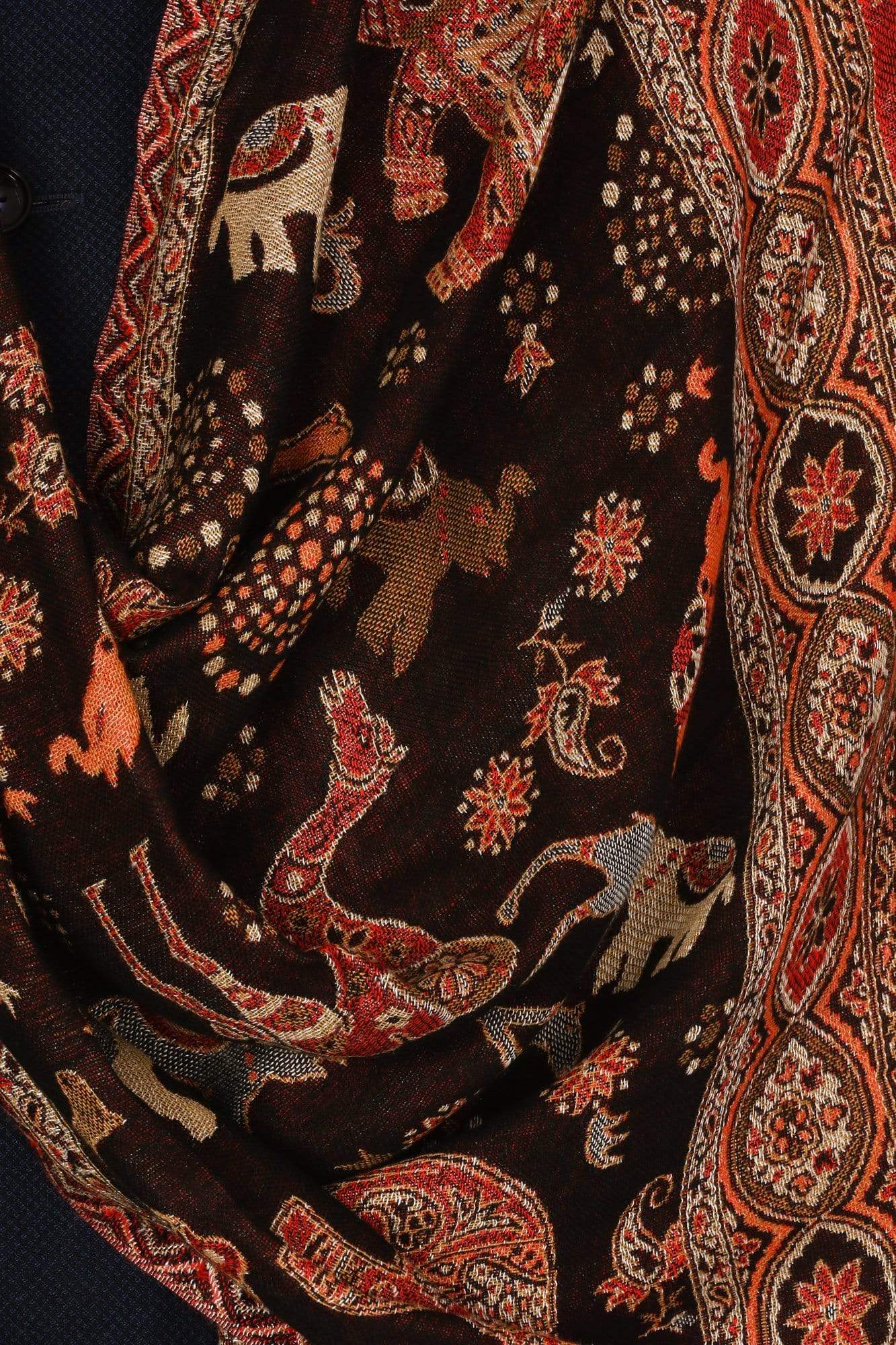 Pashtush India Stole Pashtush Mens fine Soft Ethnic Stole - Brown