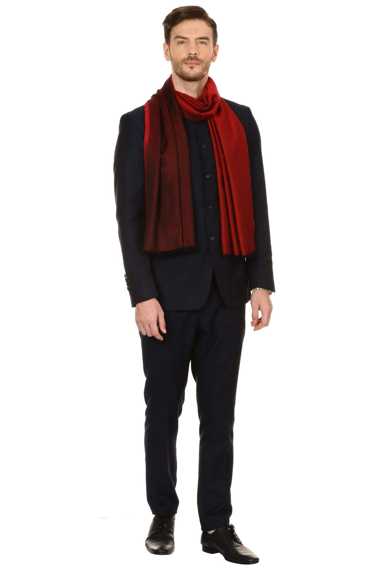 Pashtush India Stole Pashtush Mens fine Soft Ethnic Stole - Maroon