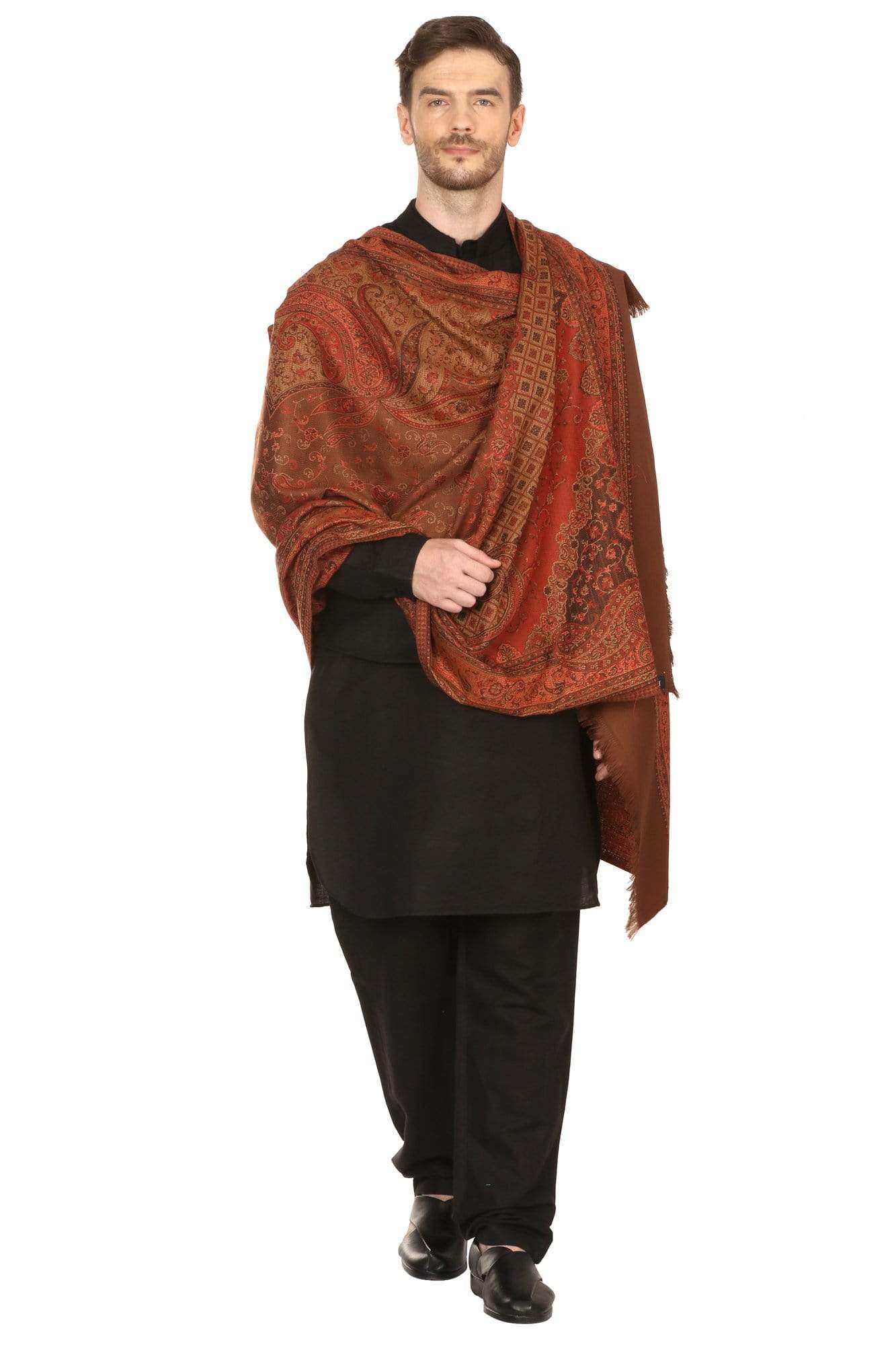 Pashtush India 70x200 Pashtush Mens fine Soft Ethnic Stole Stole