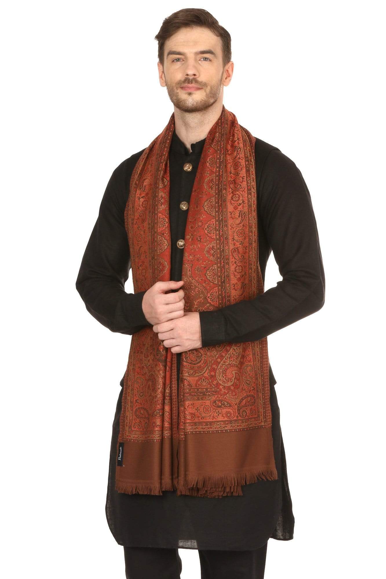 Pashtush India 70x200 Pashtush Mens fine Soft Ethnic Stole Stole