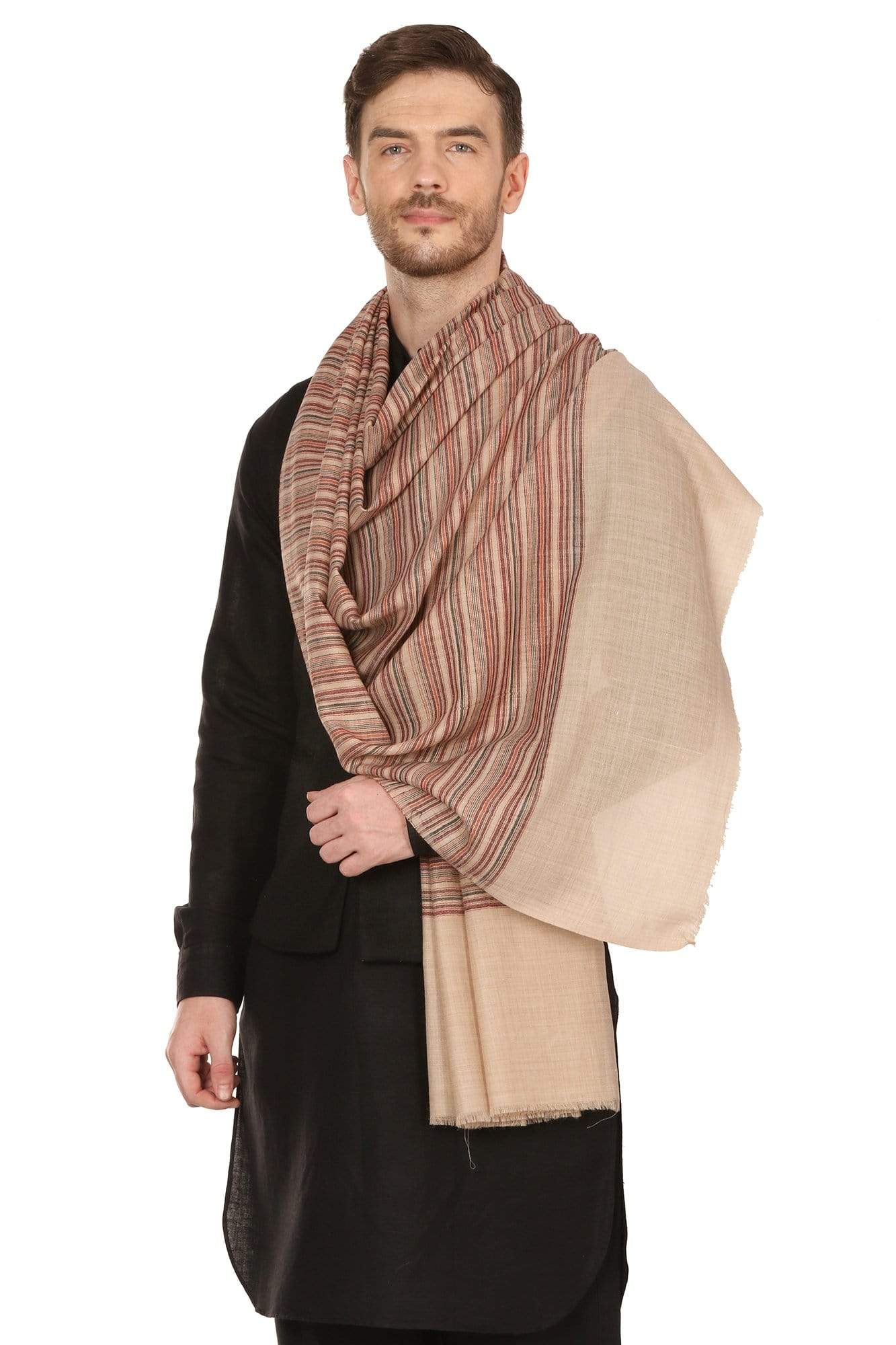 Pashtush India Stole Pashtush Mens fine Soft Striped Stole