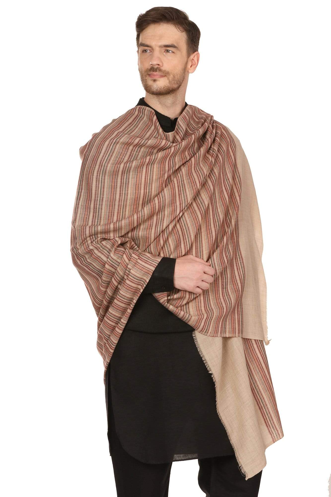 Pashtush India Stole Pashtush Mens fine Soft Striped Stole