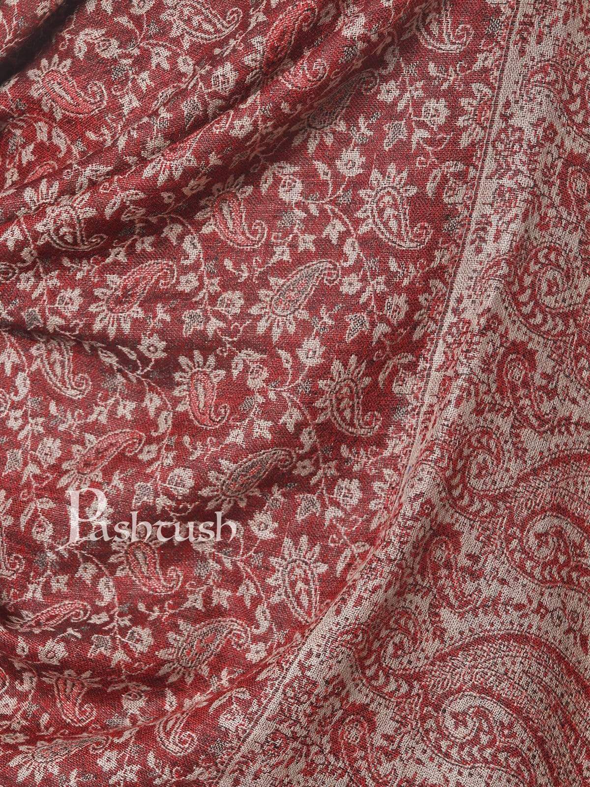 Pashtush India 70x200 Pashtush Mens Fine Wool Ethnic Stole, With Paisley Weave