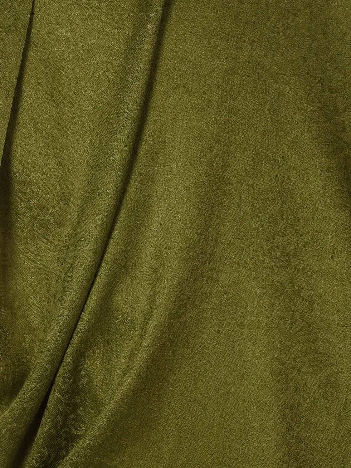 Pashtush India 70x200 Pashtush Mens Fine Wool Jacquard Muffler, Emerald Green