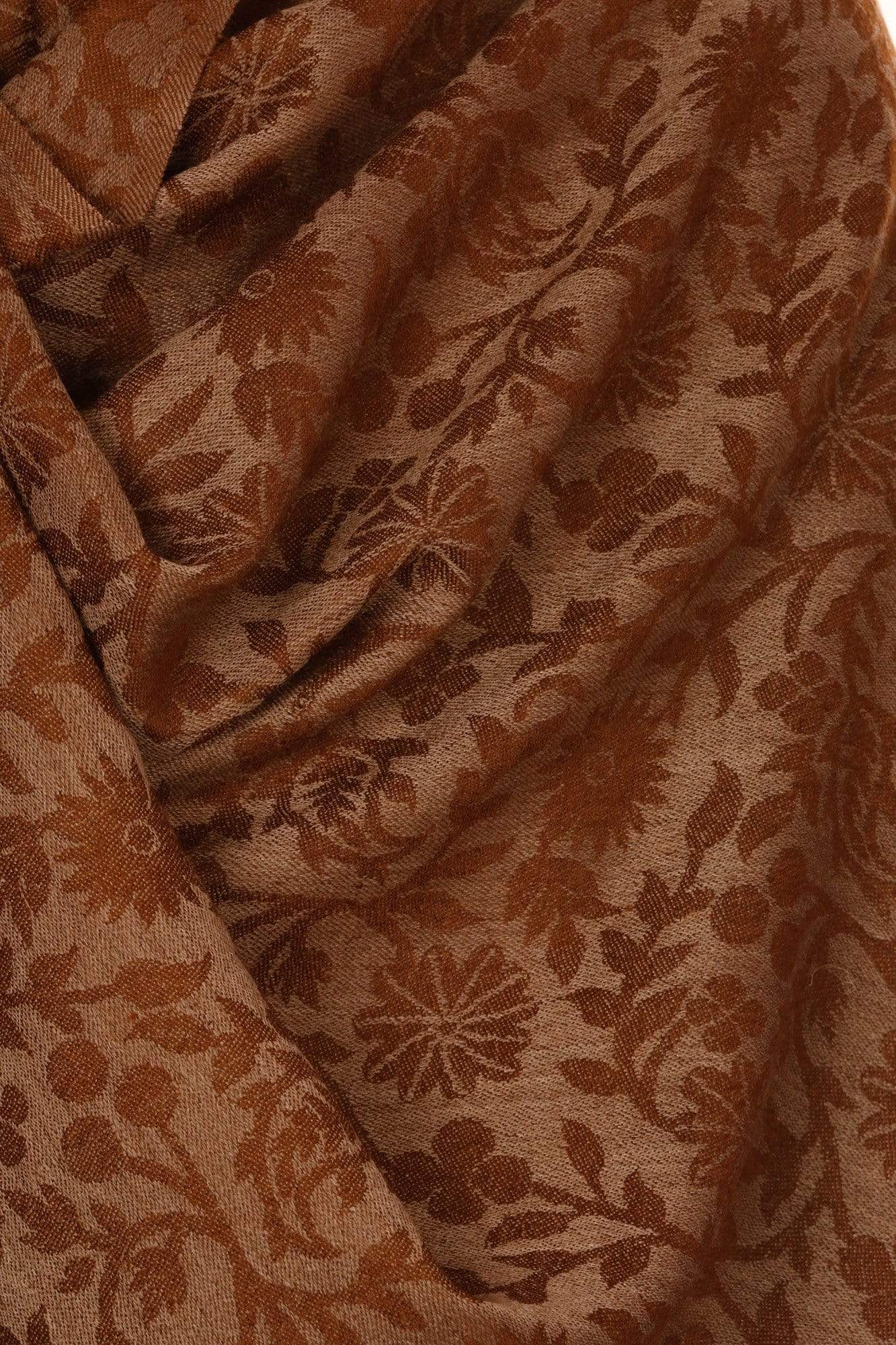 Pashtush Store Stole Pashtush Mens Fine Wool Reversible Muffler, Soft and Warm - Brown