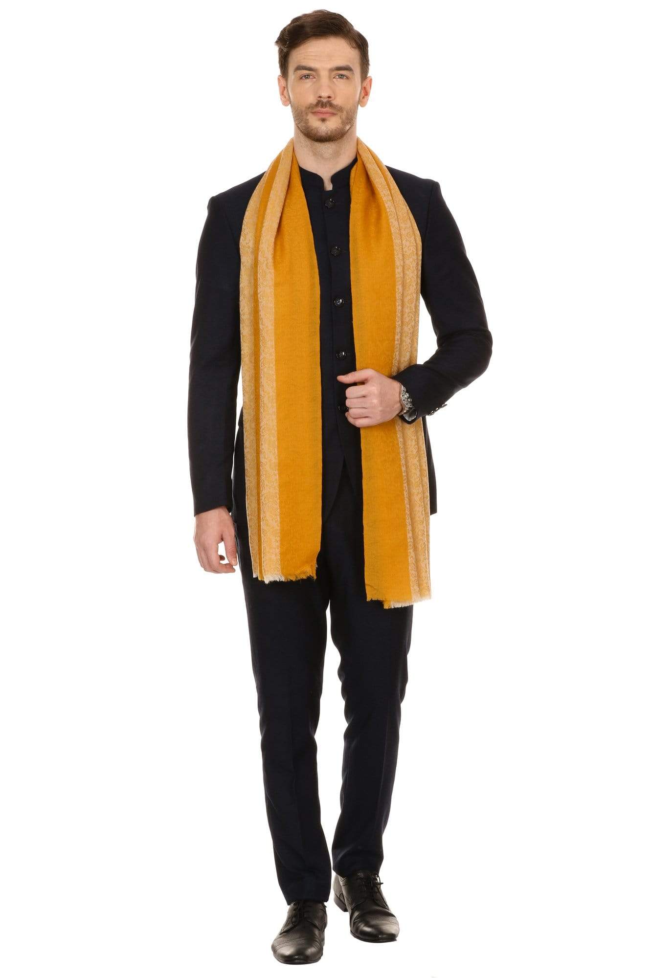 Pashtush Store Stole Pashtush Mens Fine Wool Reversible Muffler, Soft and Warm - Tuscan Sun