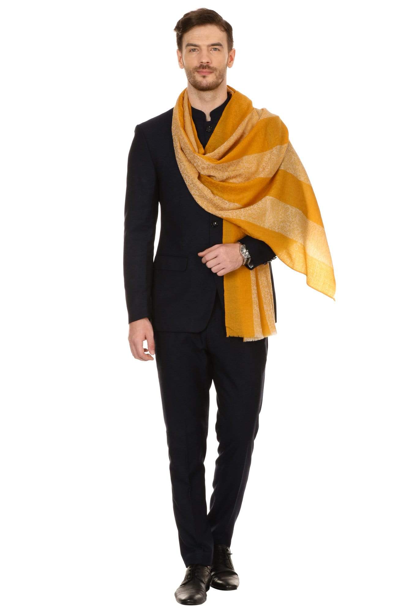 Pashtush Store Stole Pashtush Mens Fine Wool Reversible Muffler, Soft and Warm - Tuscan Sun