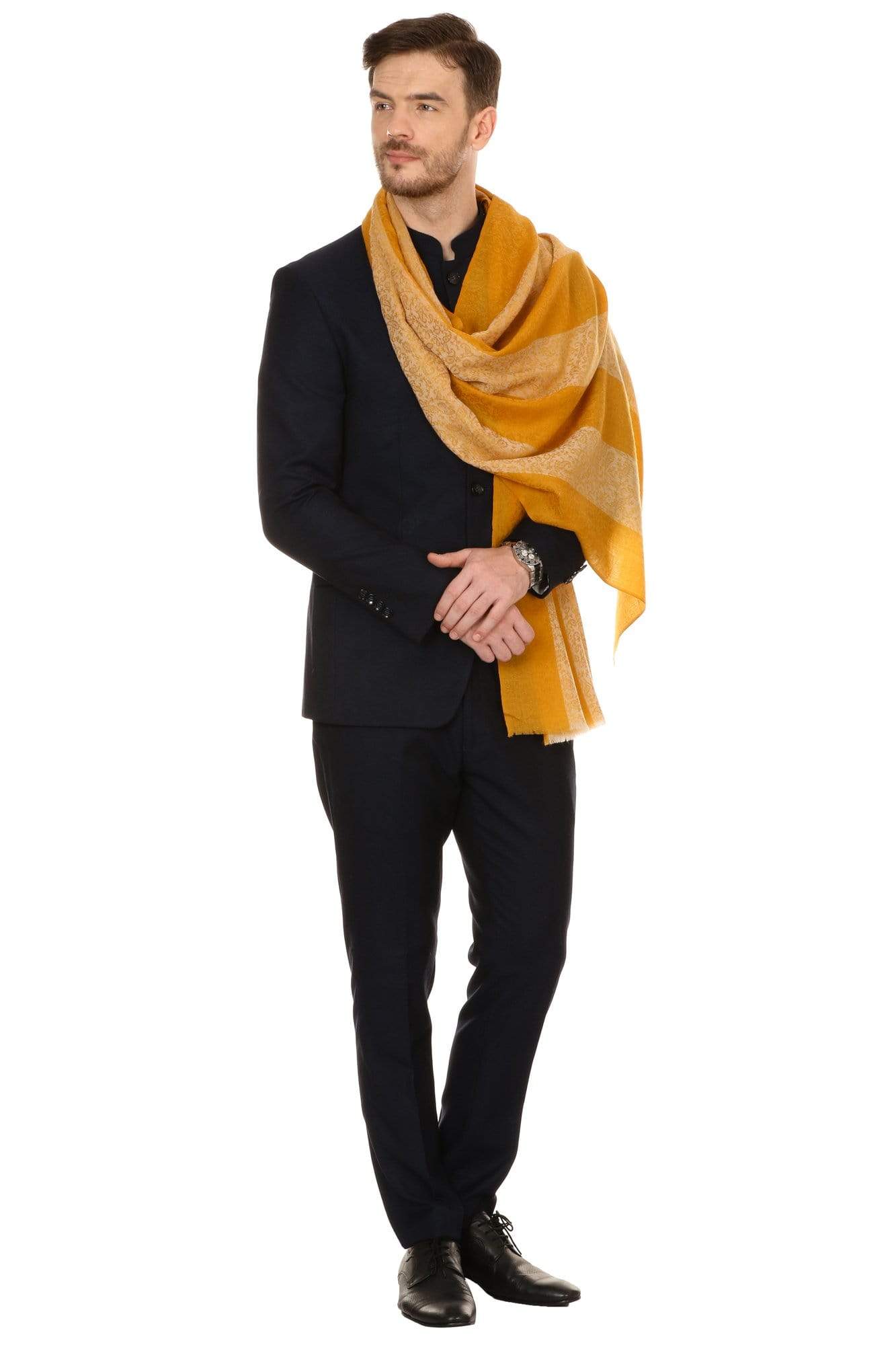 Pashtush Store Stole Pashtush Mens Fine Wool Reversible Muffler, Soft and Warm - Tuscan Sun