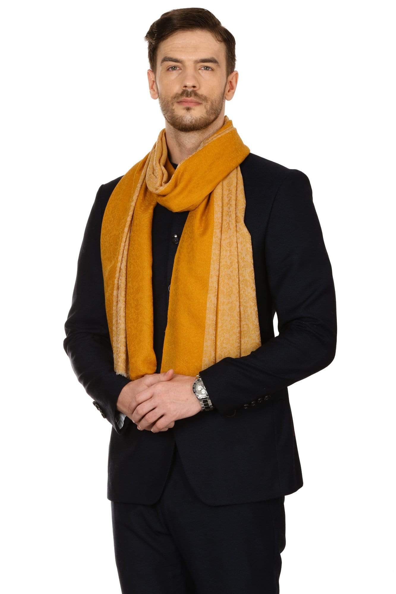 Pashtush Store Stole Pashtush Mens Fine Wool Reversible Muffler, Soft and Warm - Tuscan Sun