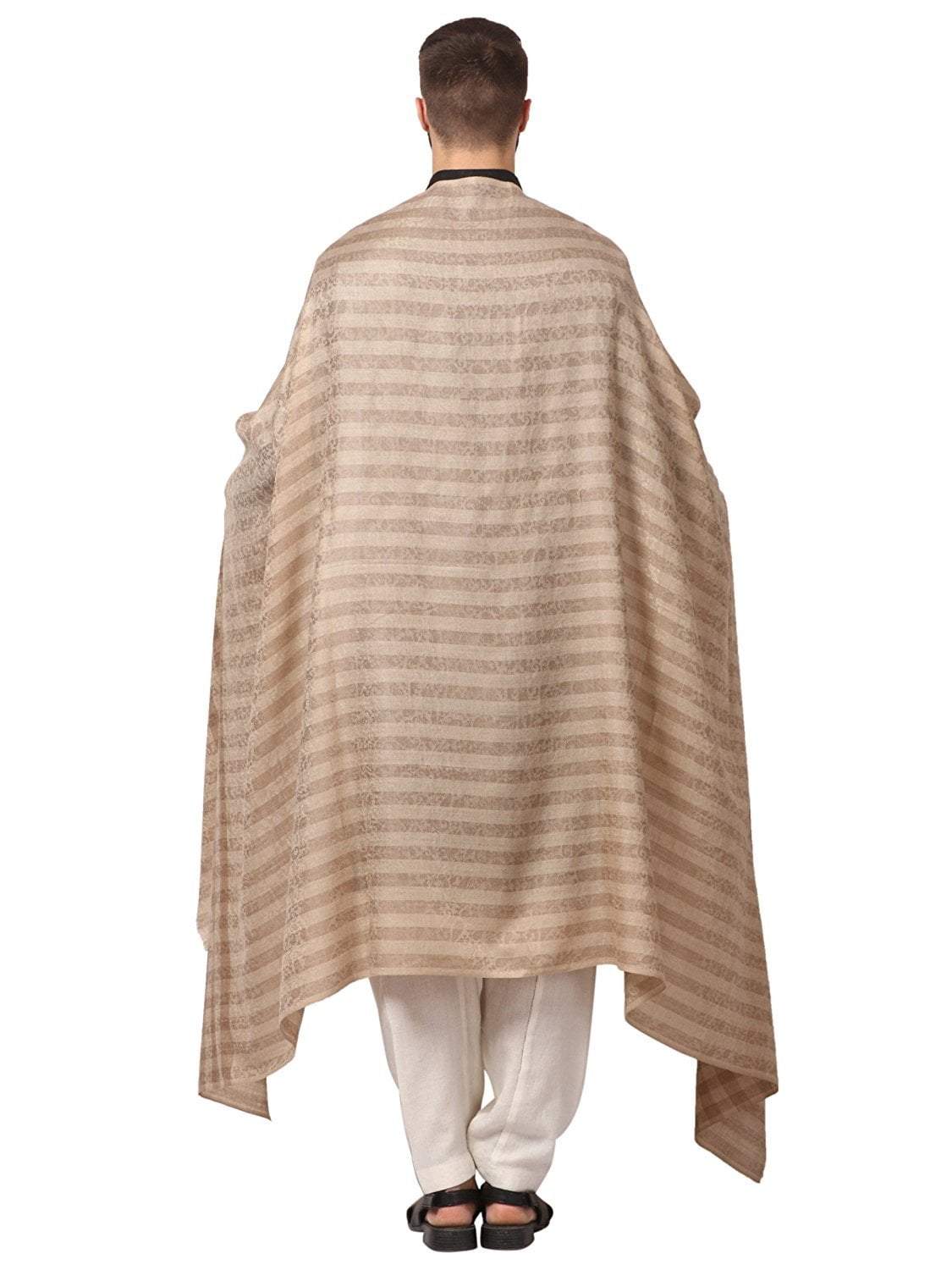 Pashtush India 127x254 Pashtush Mens Fine Wool Shawl, Checks, Extra Soft and Warm