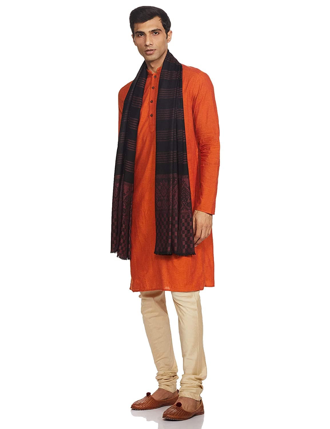 Pashtush India 70x200 Pashtush Mens Fine Wool Stole, Cardinal Red