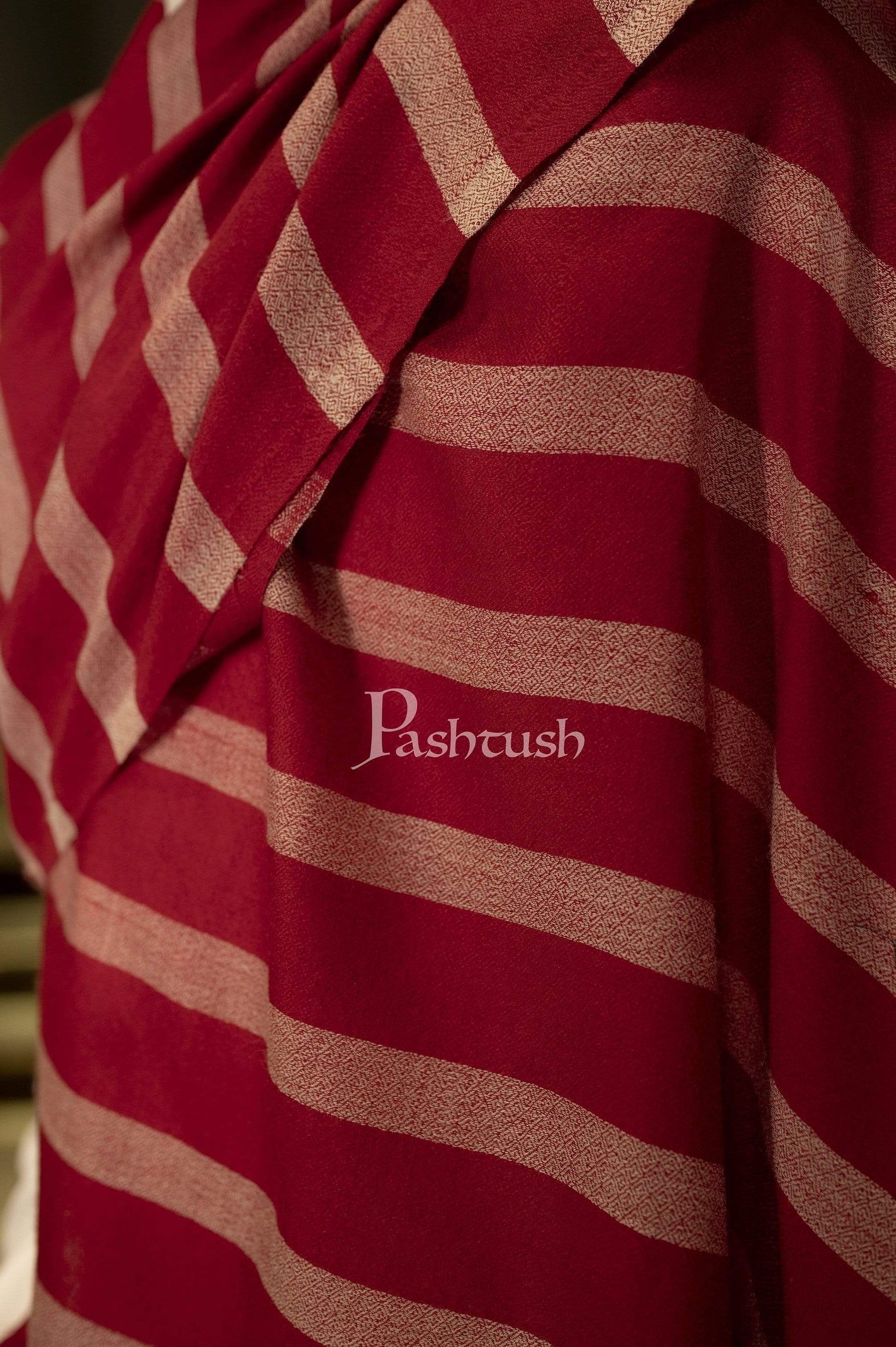 Pashtush India 70x200 Pashtush Mens Fine Wool Stole, Maroon