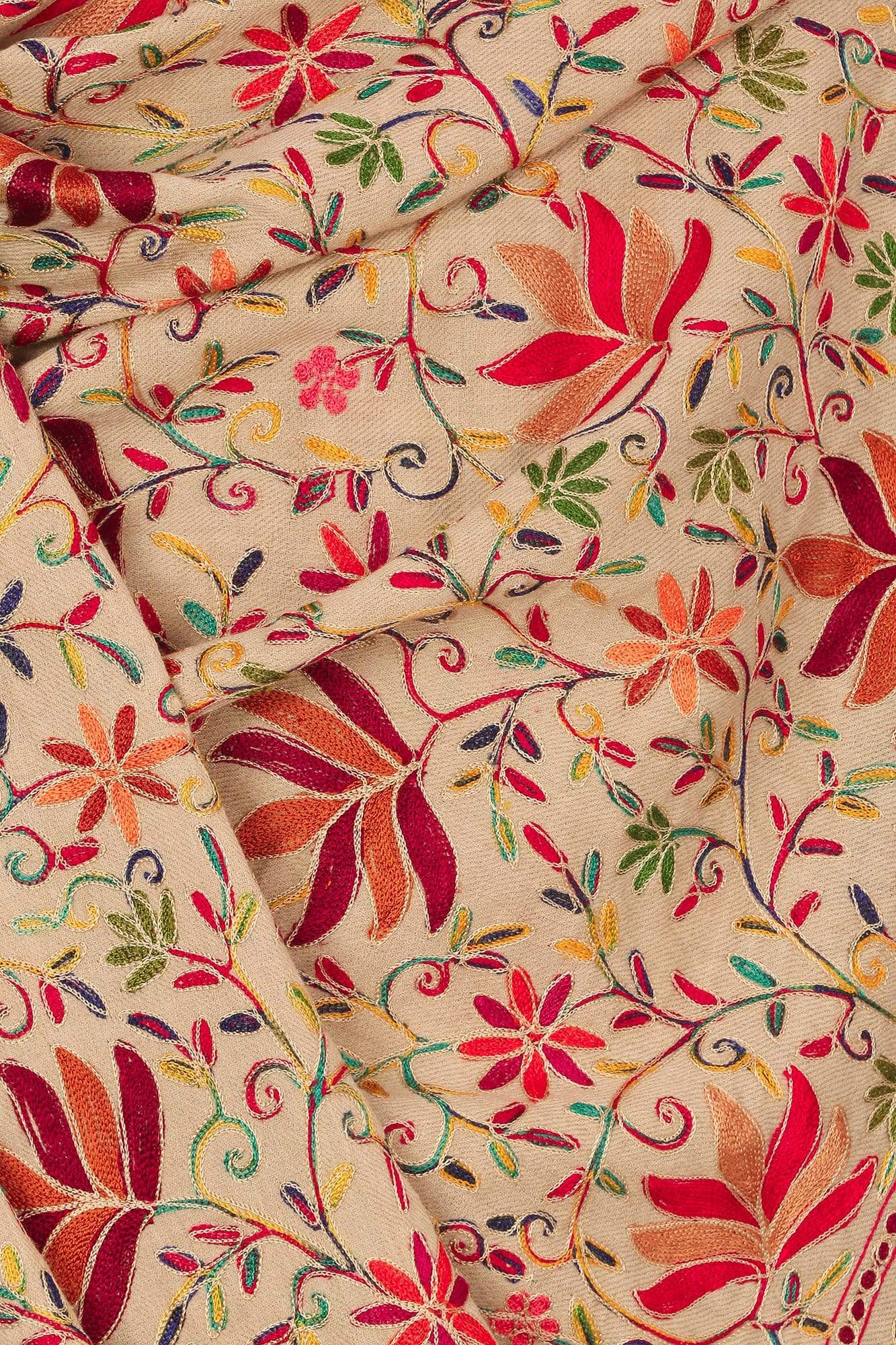 Pashtush India Stole Mens Hand Embroidered Stole, Ethnic Wrap, 100% Pure Wool