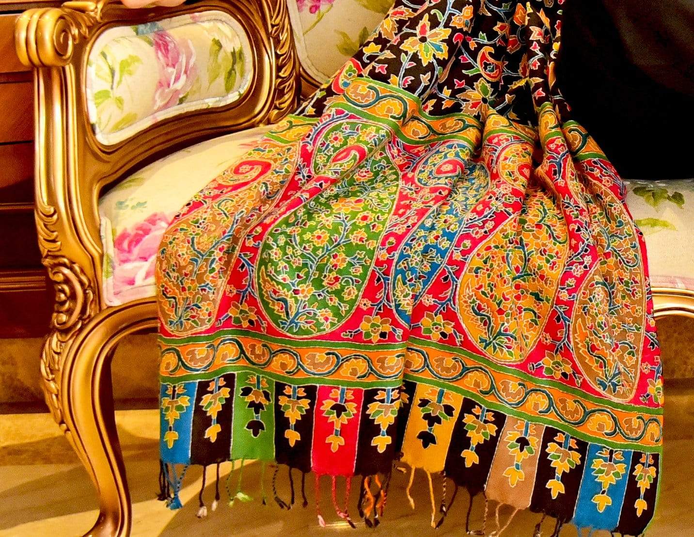Pashtush Shawl Store Stole Pashtush Mens Handwork Handpainted Kalamkari Stole