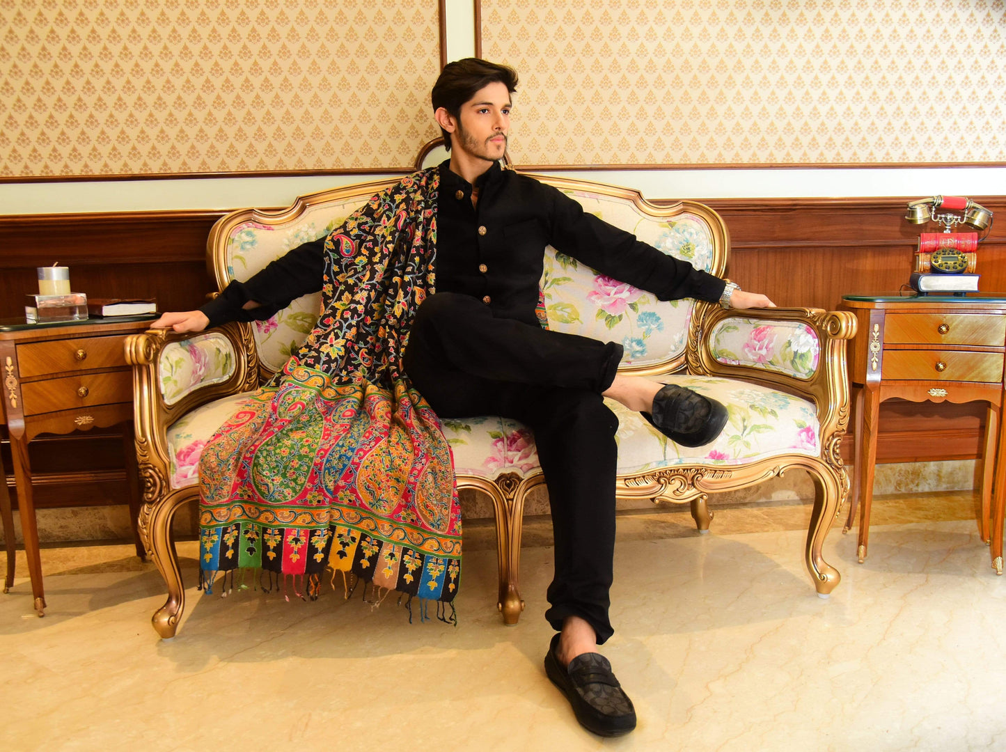 Pashtush Shawl Store Stole Pashtush Mens Handwork Handpainted Kalamkari Stole
