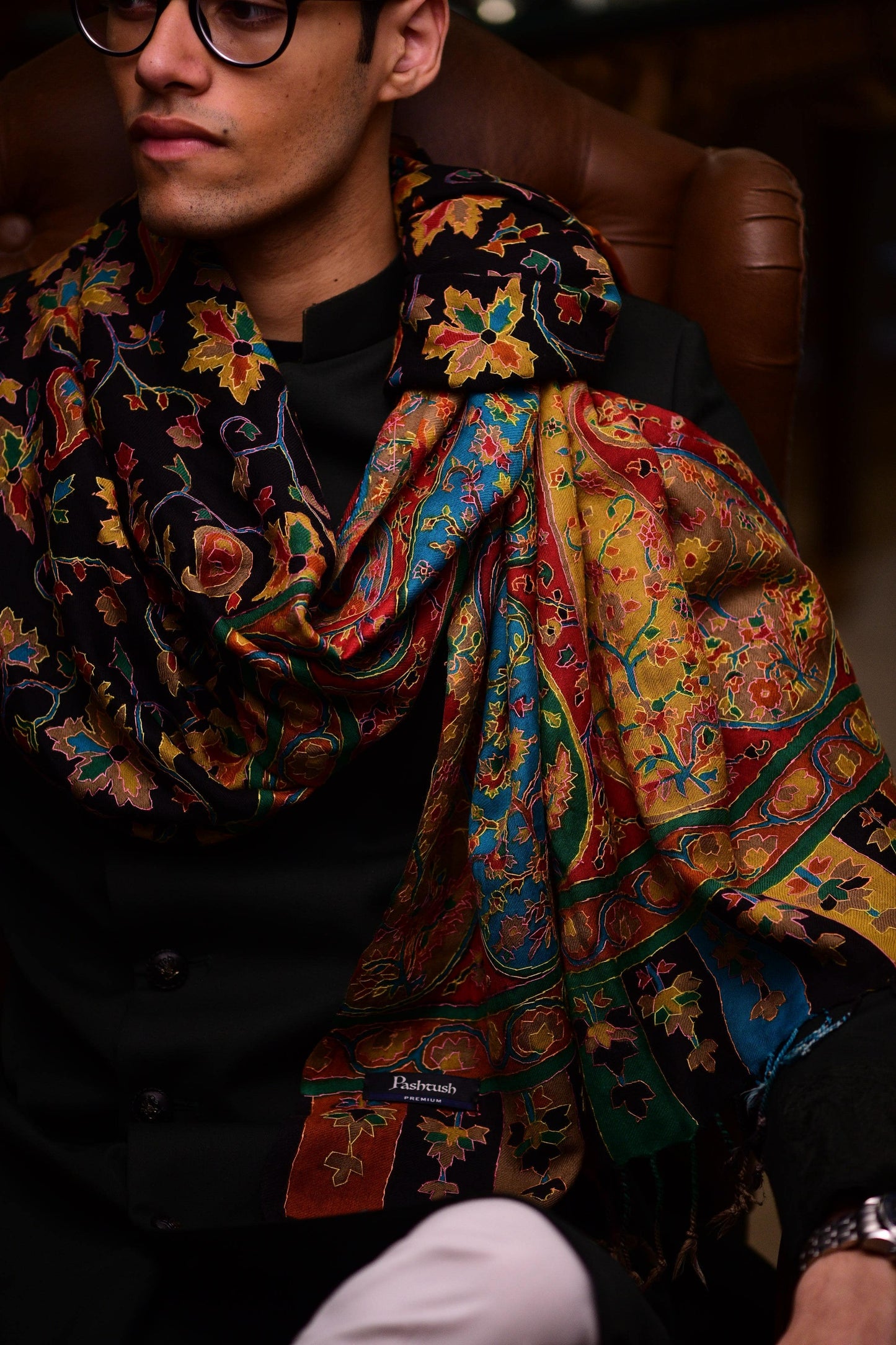 Pashtush Shawl Store Stole Pashtush Mens Handwork Handpainted Kalamkari Stole