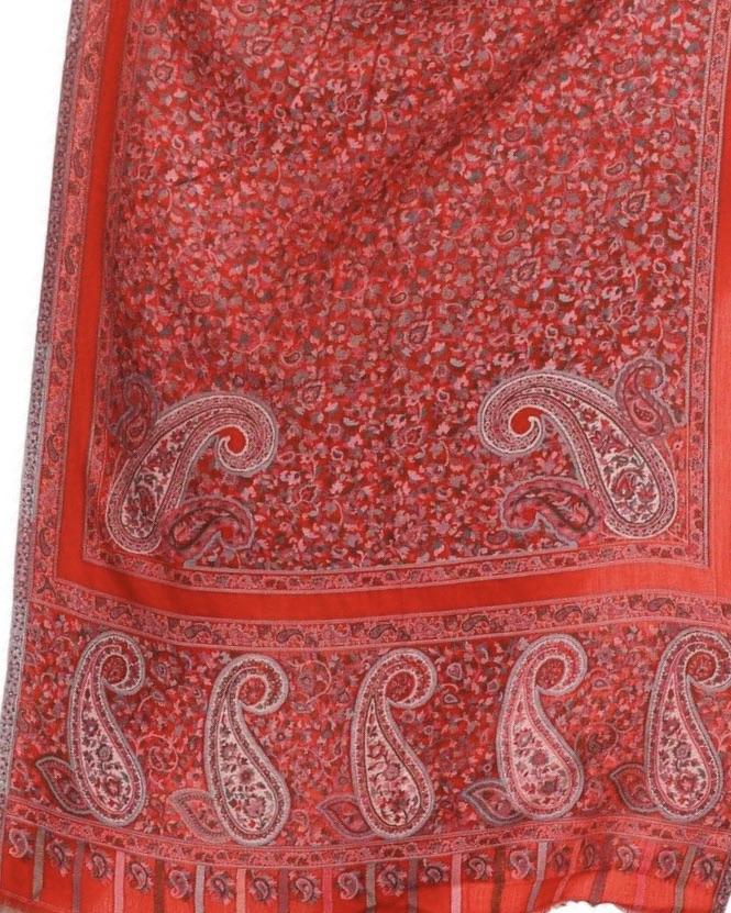 Pashtush India Shawl Pashtush Mens Kaani fine extra soft Stole (70 x 200 cm ) Red