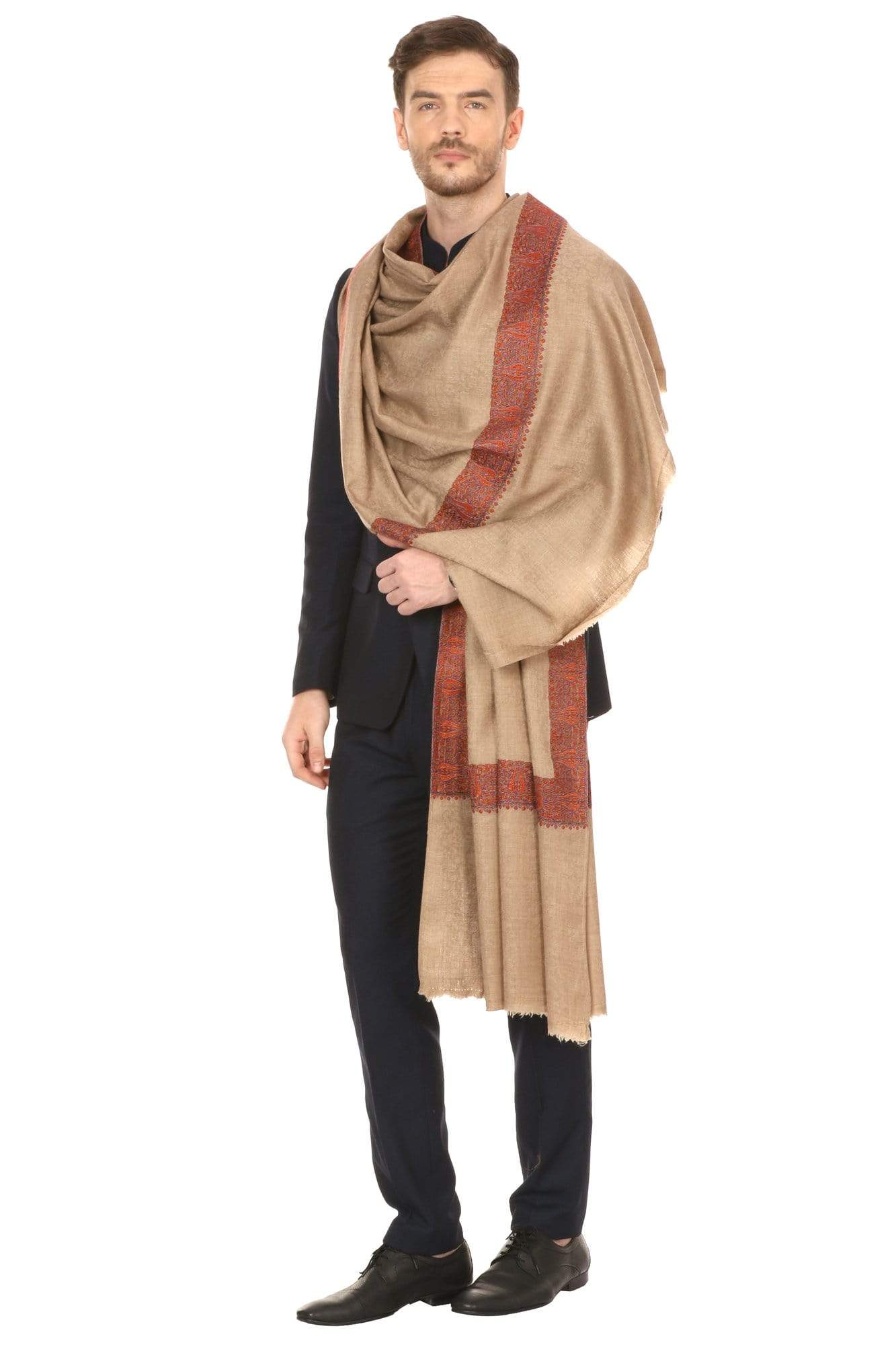 Pashtush Store Shawl Pashtush Mens Kashmiri Daur Embroidery Shawl - Medium Size