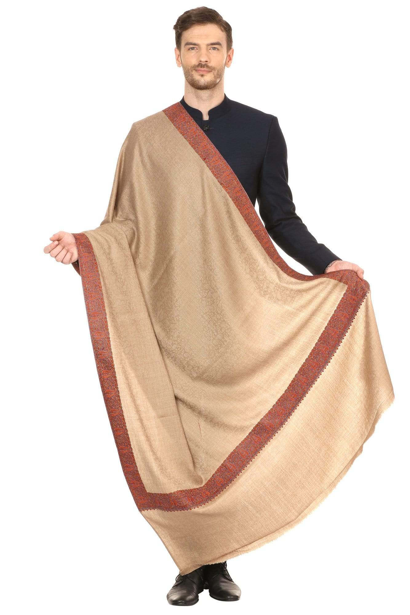 Pashtush Store Shawl Pashtush Mens Kashmiri Daur Embroidery Shawl - Medium Size