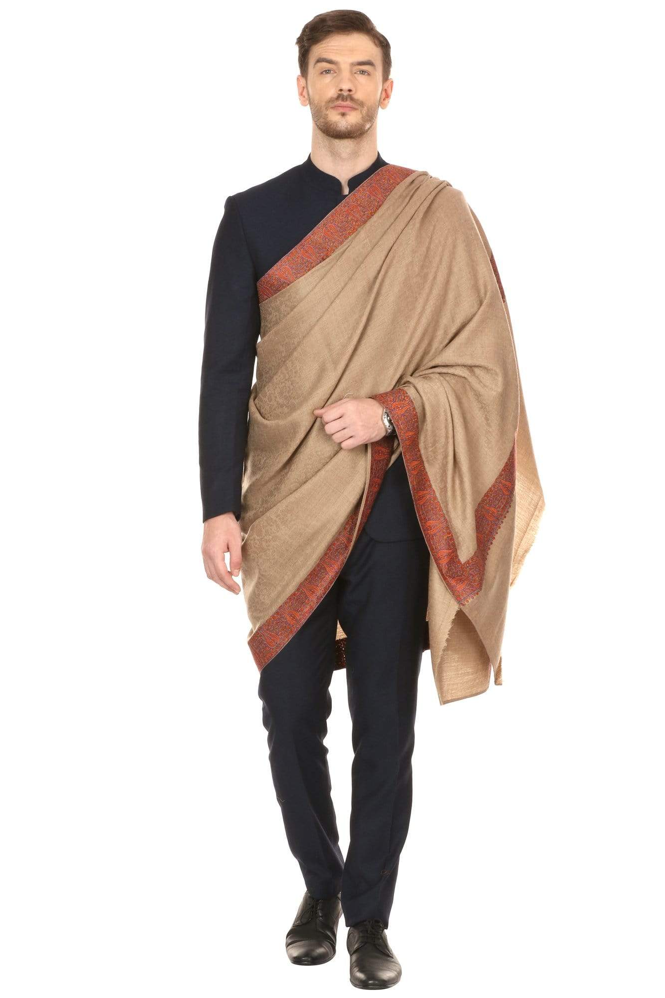 Pashtush Store Shawl Pashtush Mens Kashmiri Daur Embroidery Shawl - Medium Size
