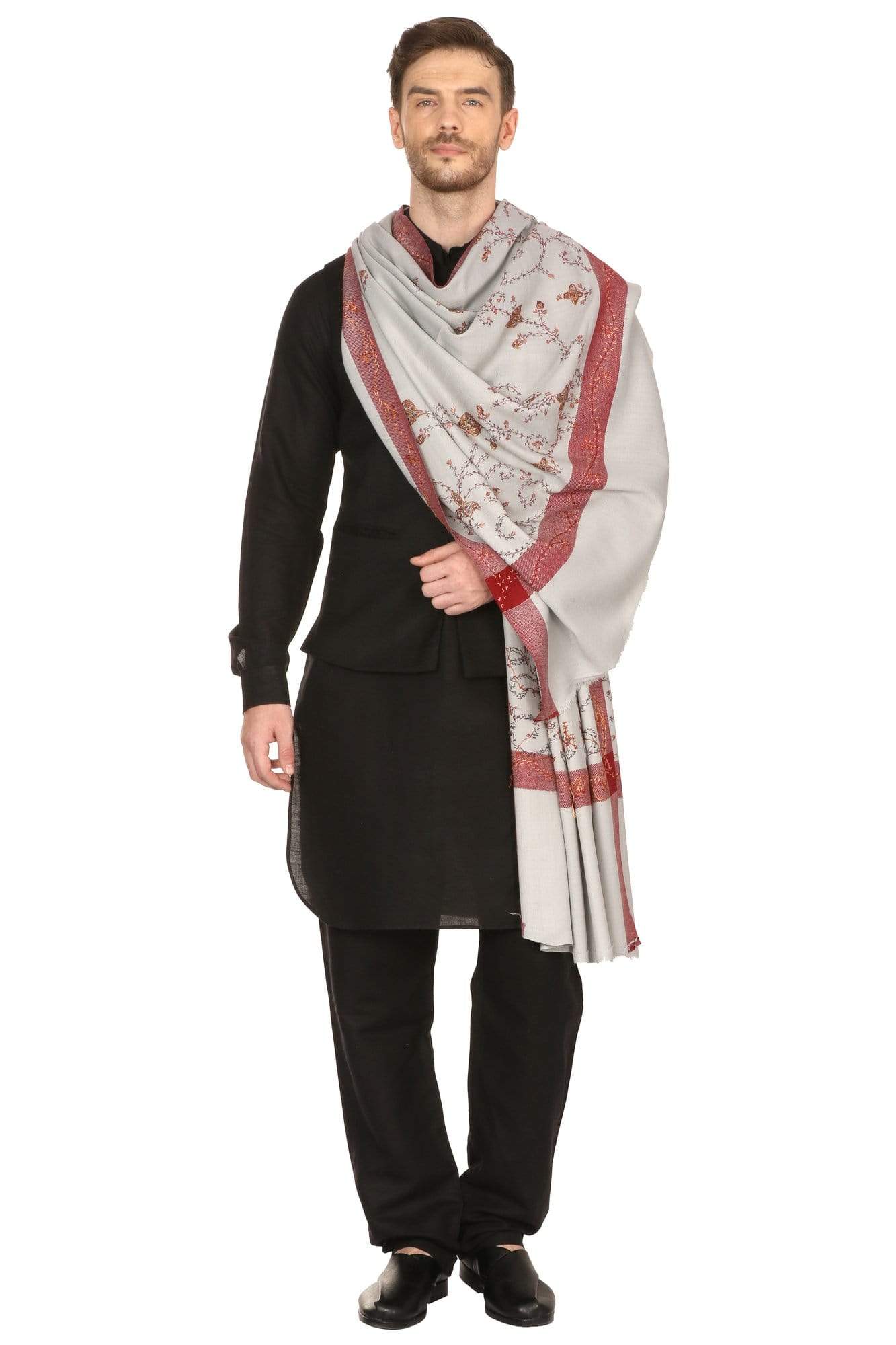 Pashtush Store Shawl Pashtush Mens Kashmiri Hand Embroidery Shawl, Thick and Warm