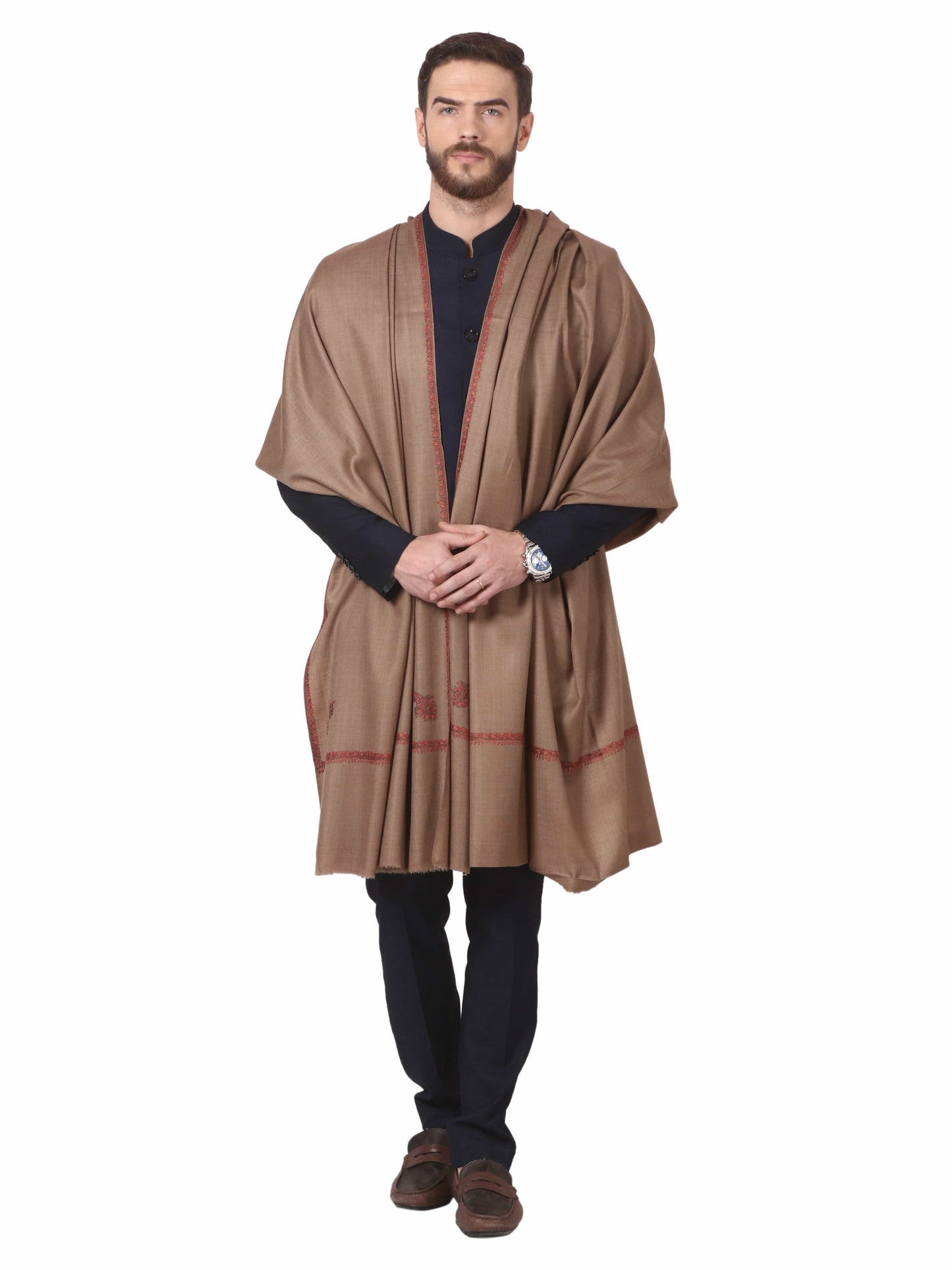 Pashtush Store Shawl Pashtush Mens, Kingri Hand Embroidery Shawl, Full Size