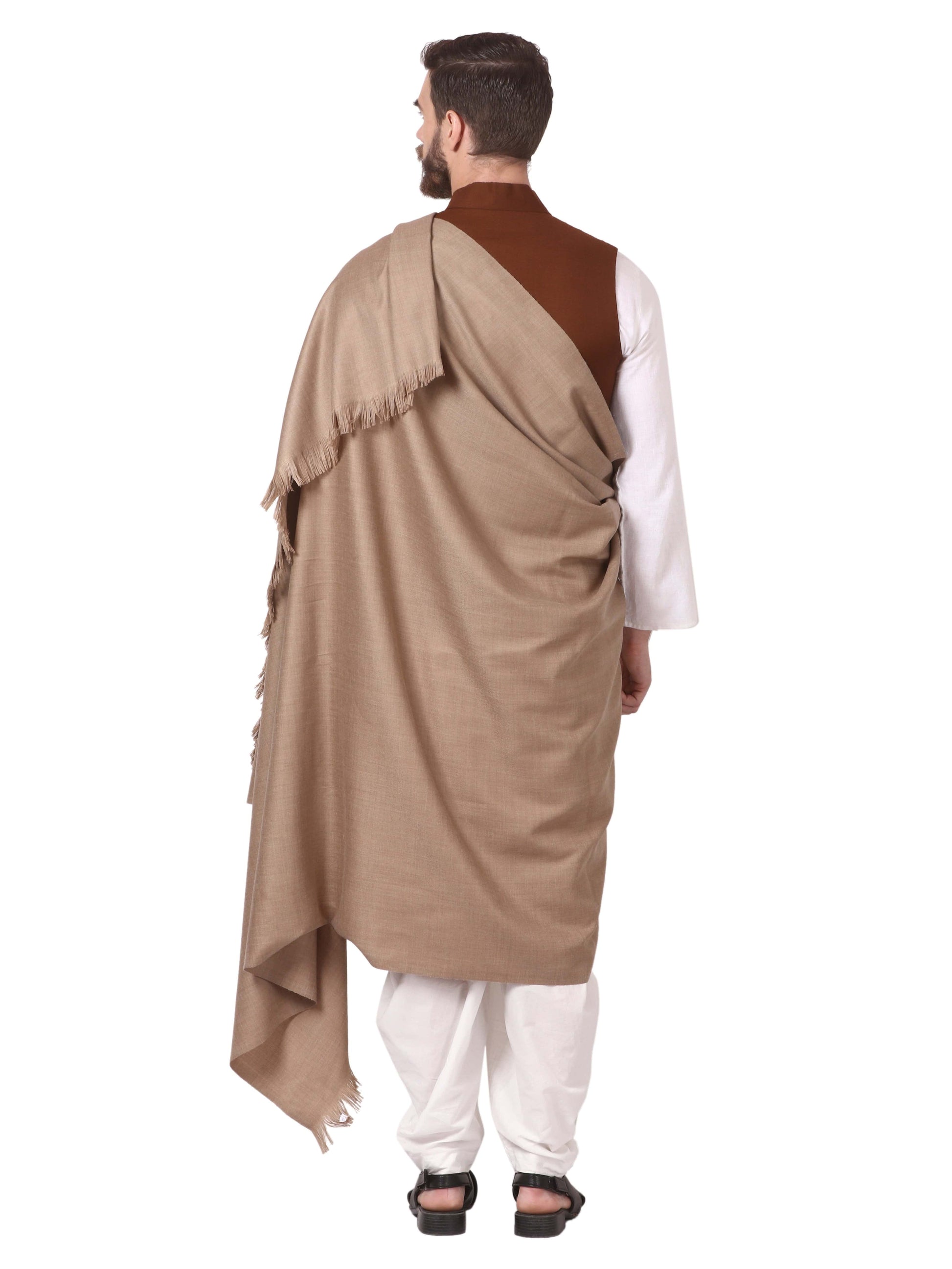 Pashtush India Shawl Pashtush Mens Lohi, Thick and Warm gents Shawl, 100% Pure Wool, Woolmark Certified