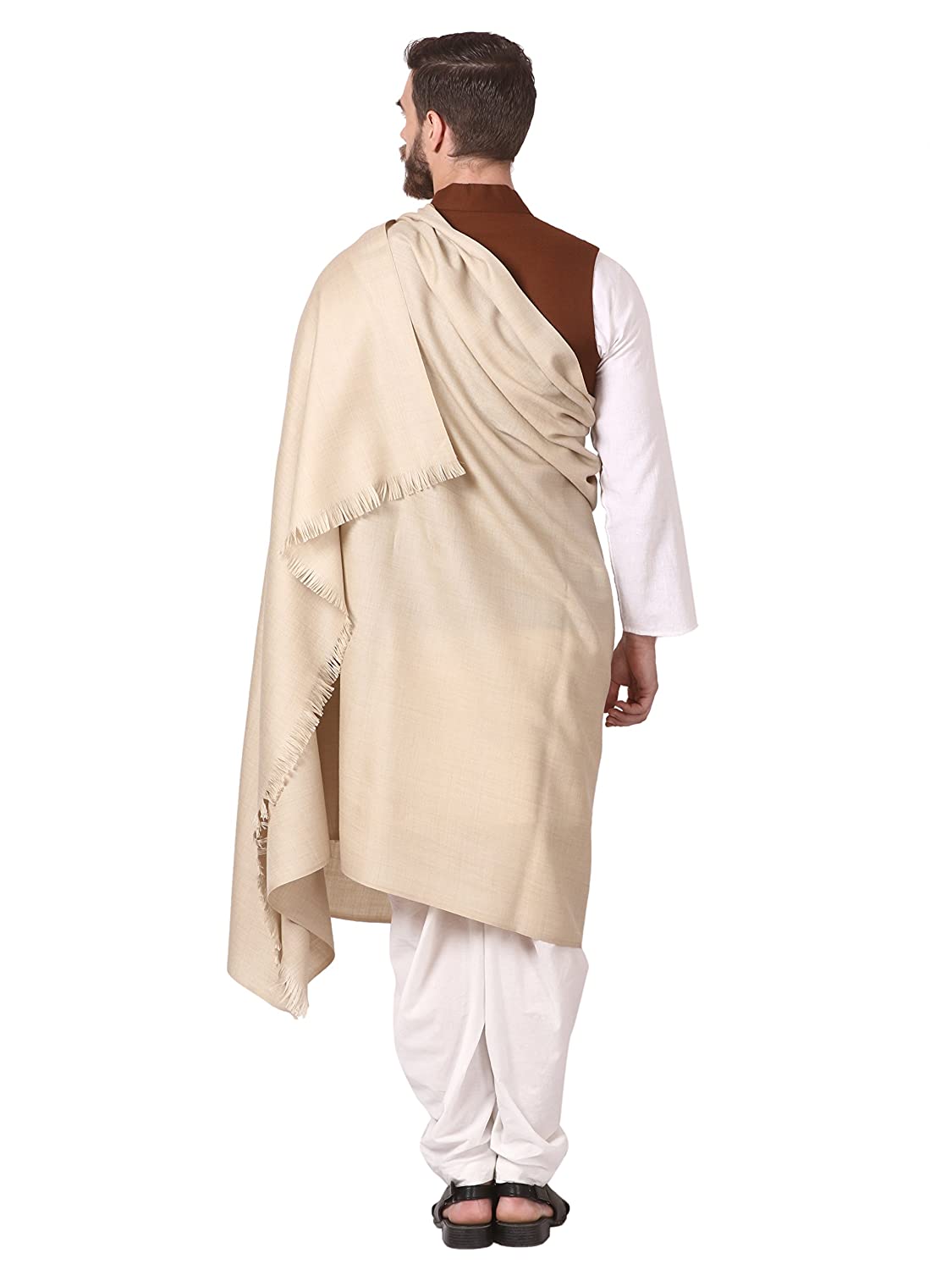Pashtush India 127x254 Pashtush Mens Lohi, Thick and Warm gents Shawl, 100% Pure Wool, Woolmark Certified