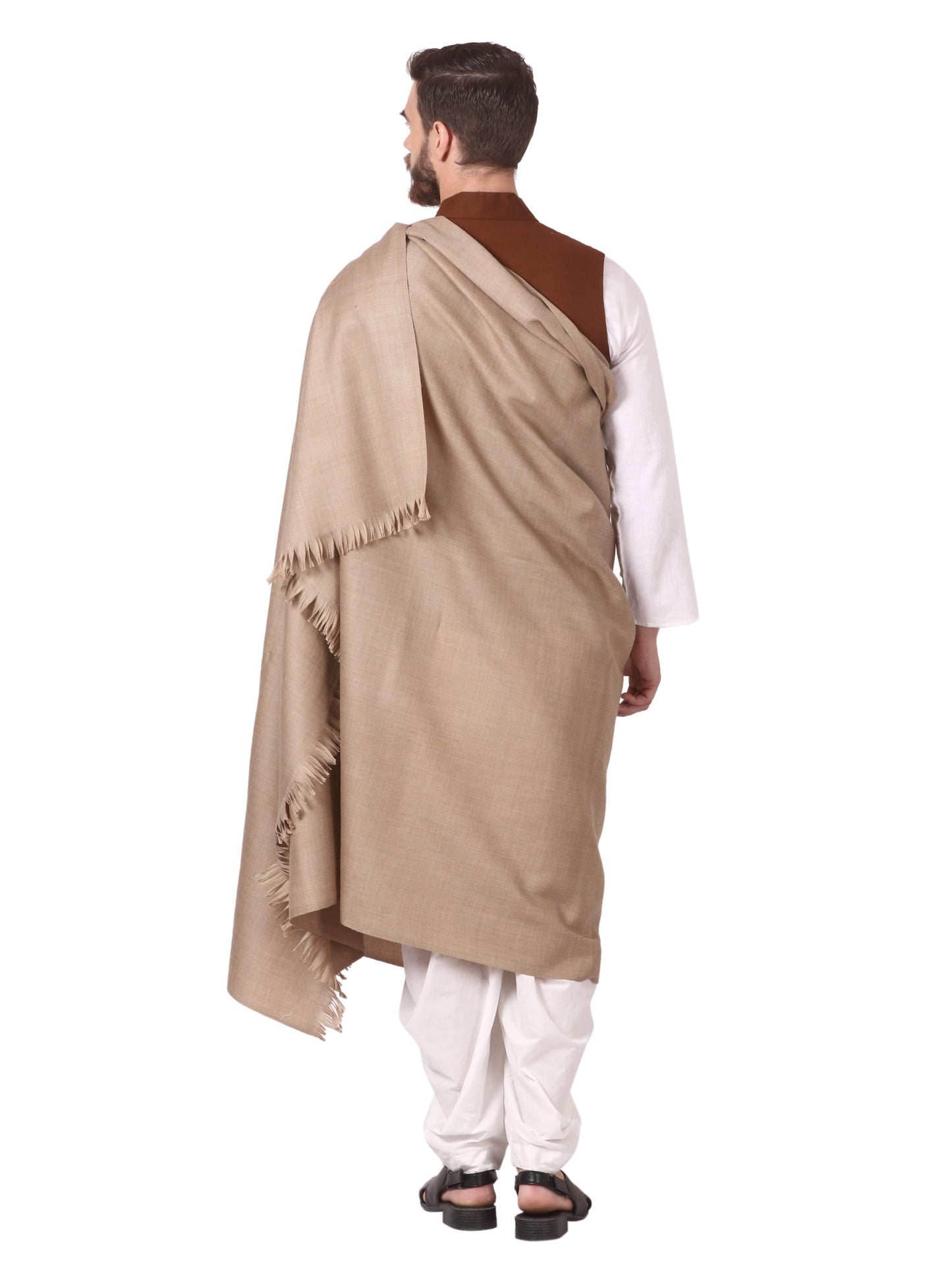 Pashtush India 127x254 Pashtush Mens Lohi, Thick and Warm gents Shawl, 100% Pure Wool, Woolmark Certified
