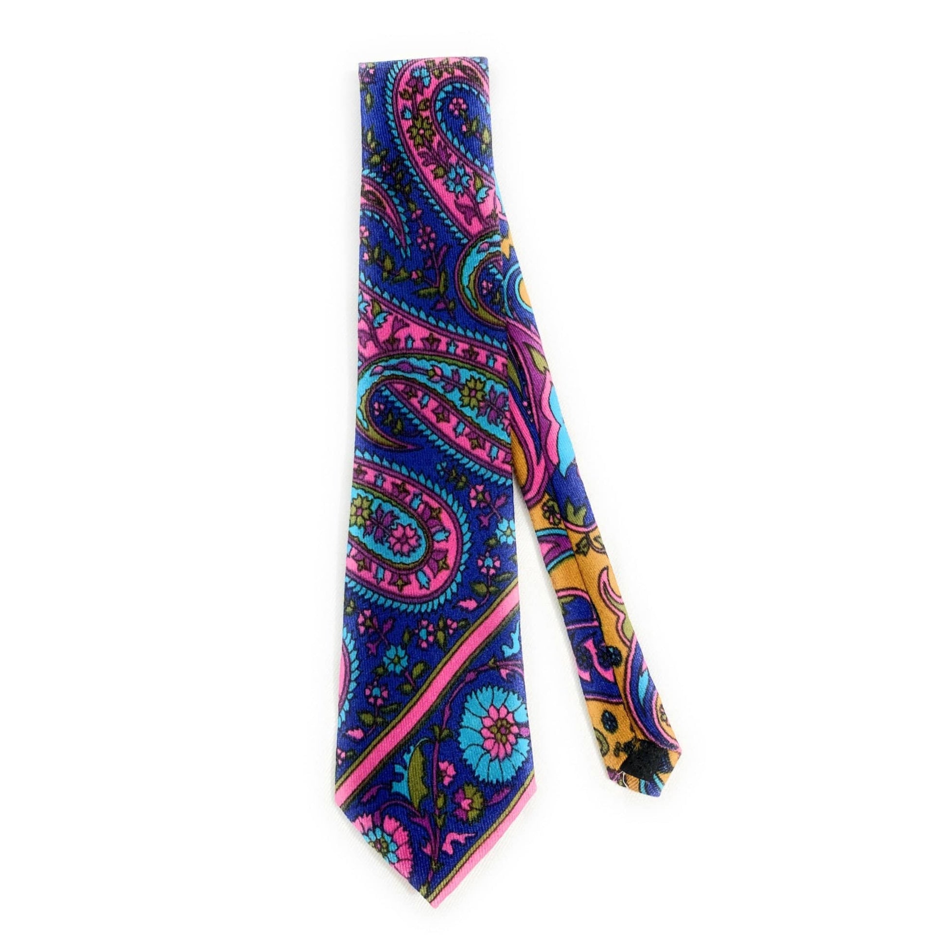 Pashtush Shawl Store Tie Pashtush Mens Printed Pashmina Wool Necktie  Blue