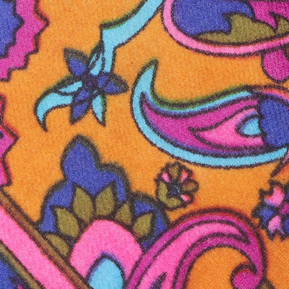 Pashtush Shawl Store Tie Pashtush Mens Printed Pashmina Wool Necktie, Free Size Mustard