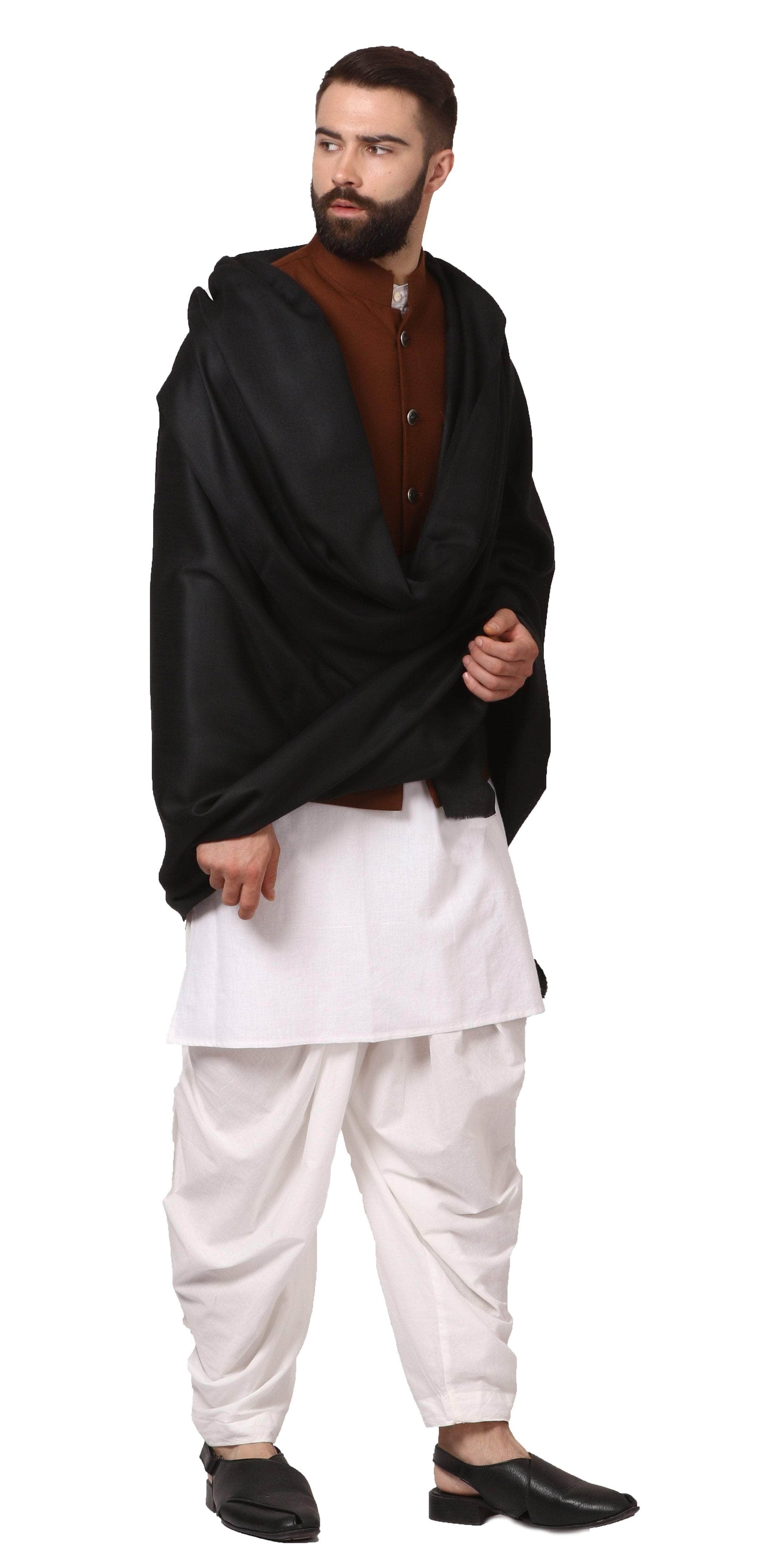 Pashtush India 127x254 Pashtush Mens Pure Wool Shawl, Mens Lohi (full size) Pure Wool With Woolmark Certification.