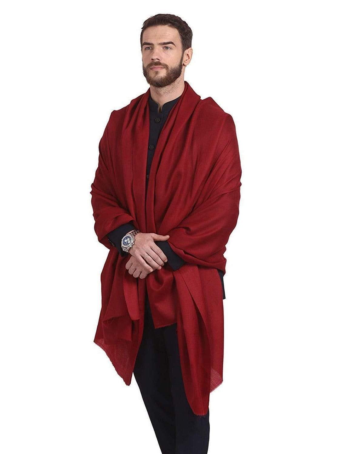 Pashtush Shawl Store Shawl Pashtush Mens Royal and Ring Shawl (Maroon)