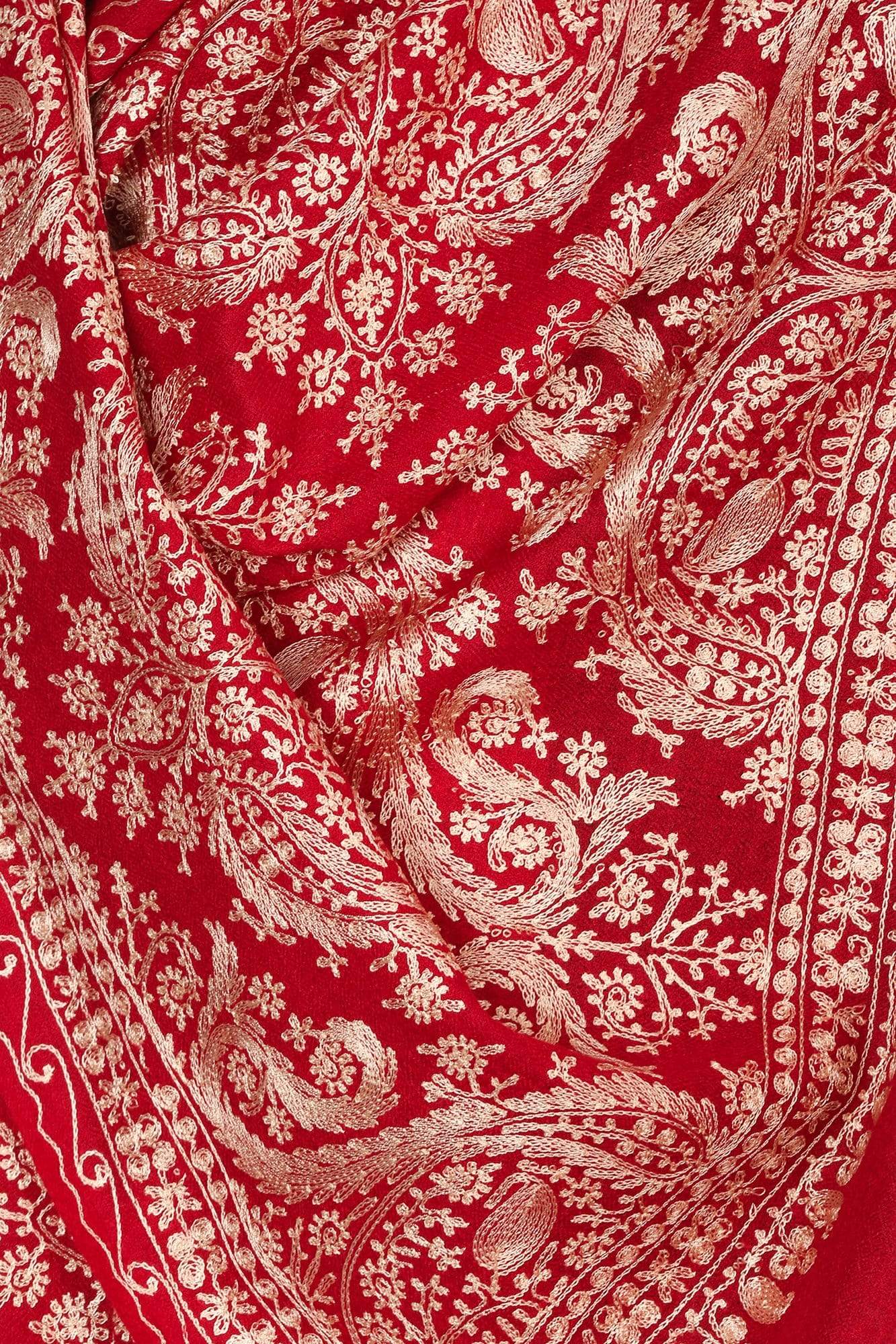 Pashtush Store Stole Pashtush Mens Silk-Pashmina Fine Wool, Nalki Embroidery Needlework Stole (28x80 inches)