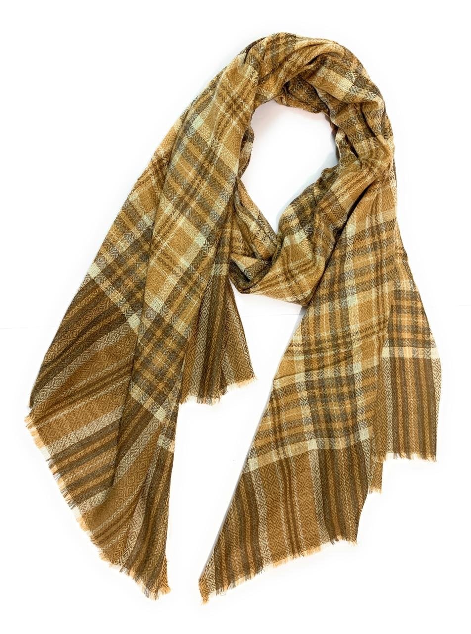 Pashtush Shawl Store Stole Pashtush Mens Soft Wool Muffler - Amber