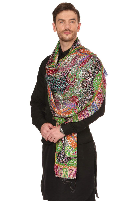 Pashtush India 70x200 Pashtush Mens Stole, Kalamkari Printed Ethnic Scarf