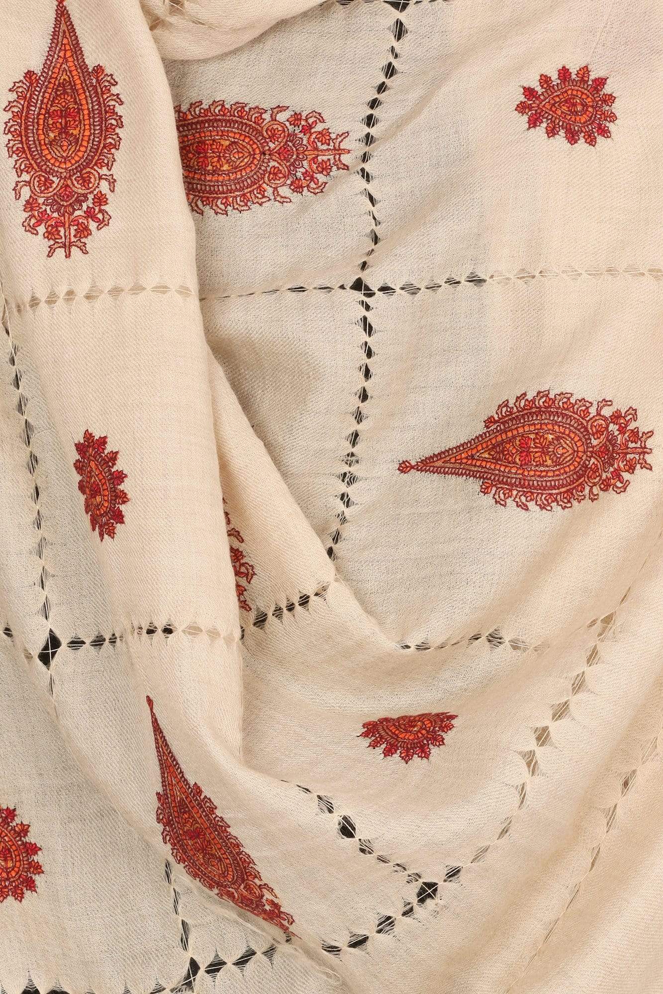 Pashtush India 114x228 Pashtush Mens Tarkashi Embroidery Shawl - Soft Light weight and Warm Wool