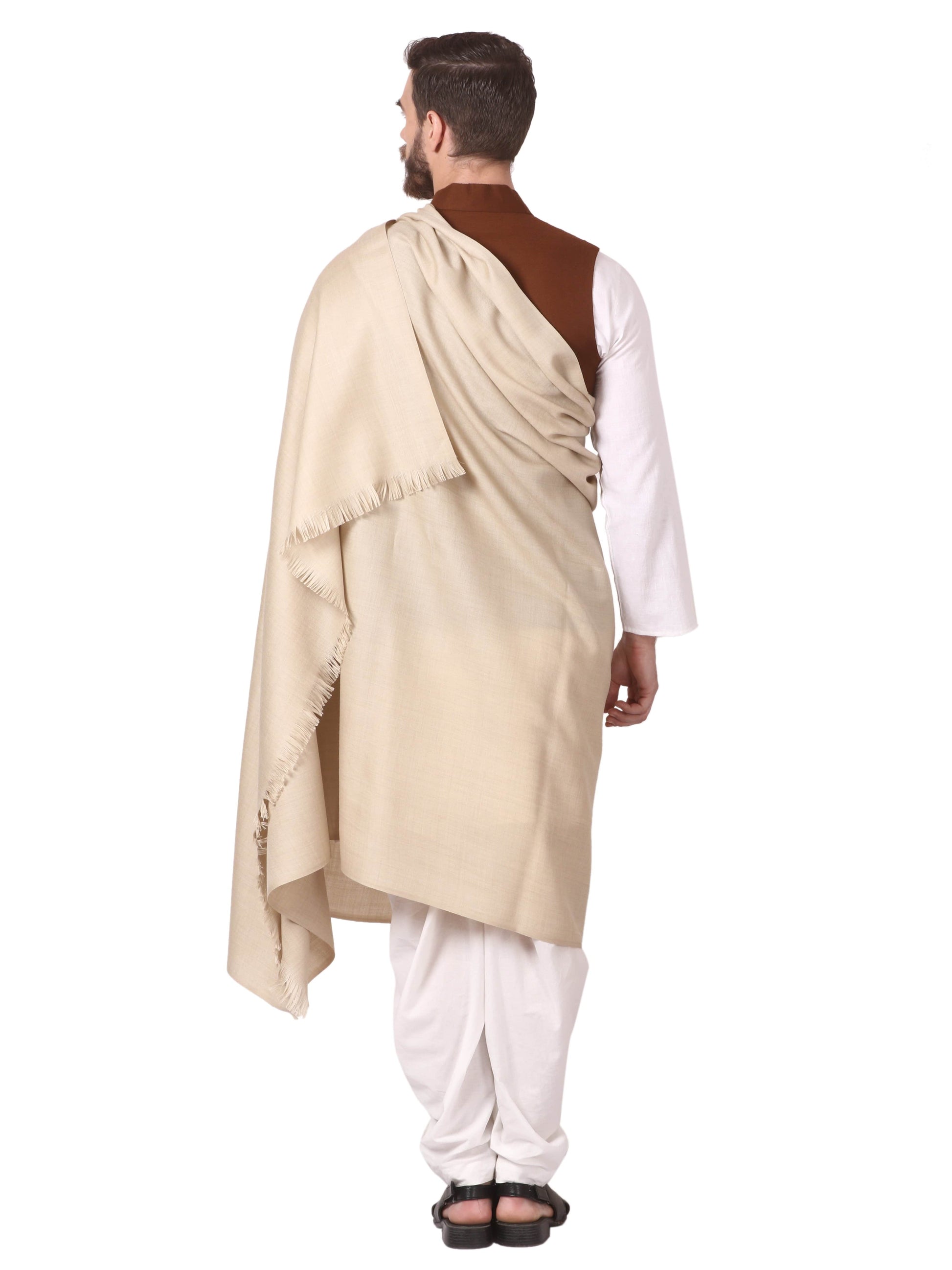 Pashtush India Shawl Pashtush Mens Thick Blended Wool Lohi, Mens Shawl with 50% Wool, Sahara
