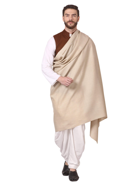 Pashtush India Shawl Pashtush Mens Thick Blended Wool Lohi, Mens Shawl with 50% Wool, Sahara